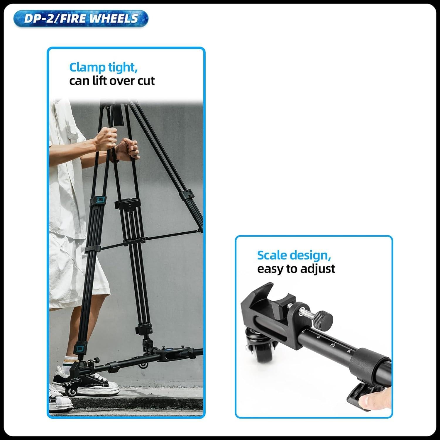 Carro Dolly de Trípode Fotopro DP-2 con Ruedas y Patas Ajustables