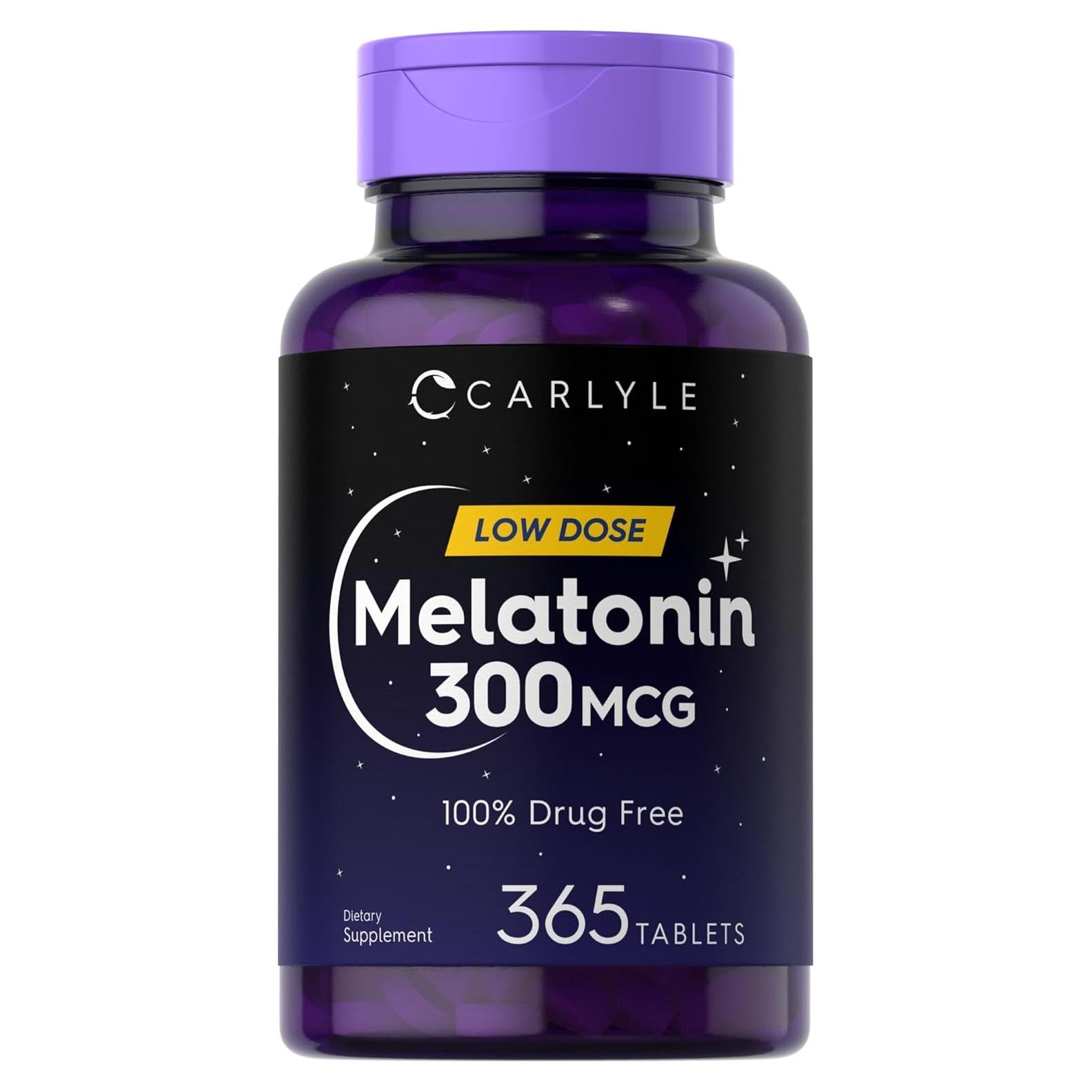 Melatonina 300 mcg Carlyle | 365 Tabletas Vegetarianas | Baja Dosis