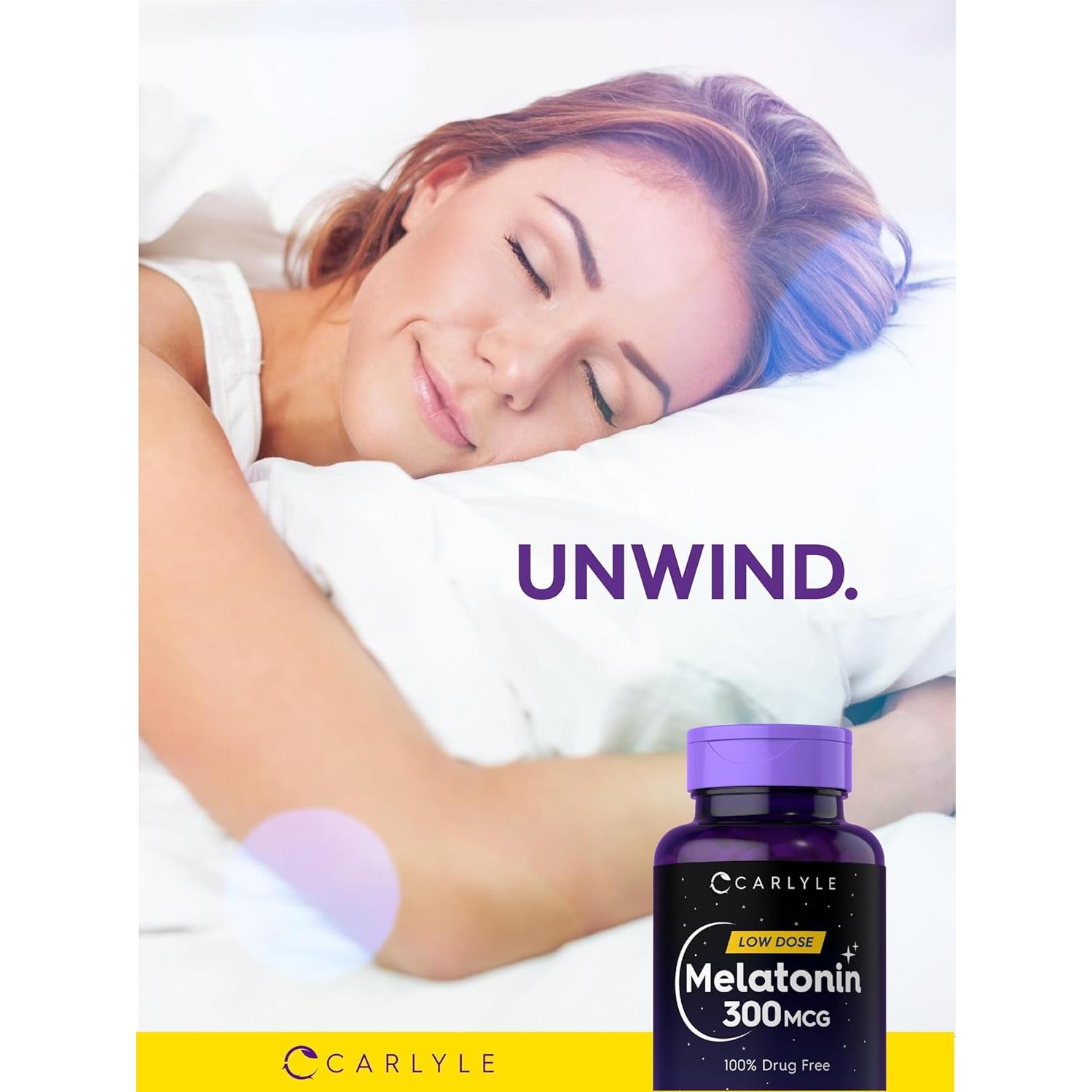 Melatonina 300 mcg Carlyle | 365 Tabletas Vegetarianas | Baja Dosis