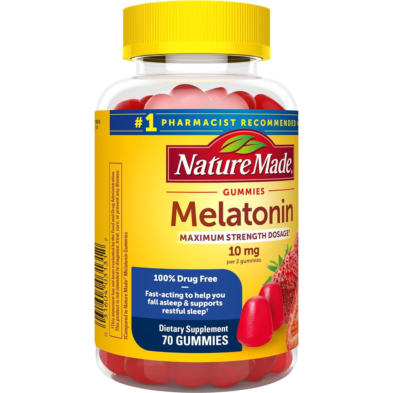 Gominolas de Melatonina 10mg Nature Made - 70 Unidades