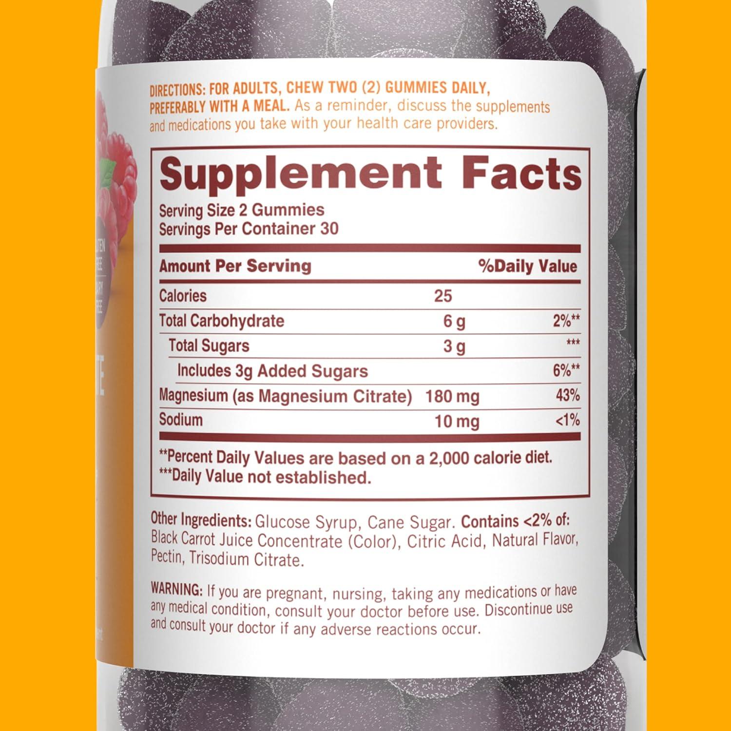 Gomitas de Citrato de Magnesio Sundown Frambuesa 60 Unidades