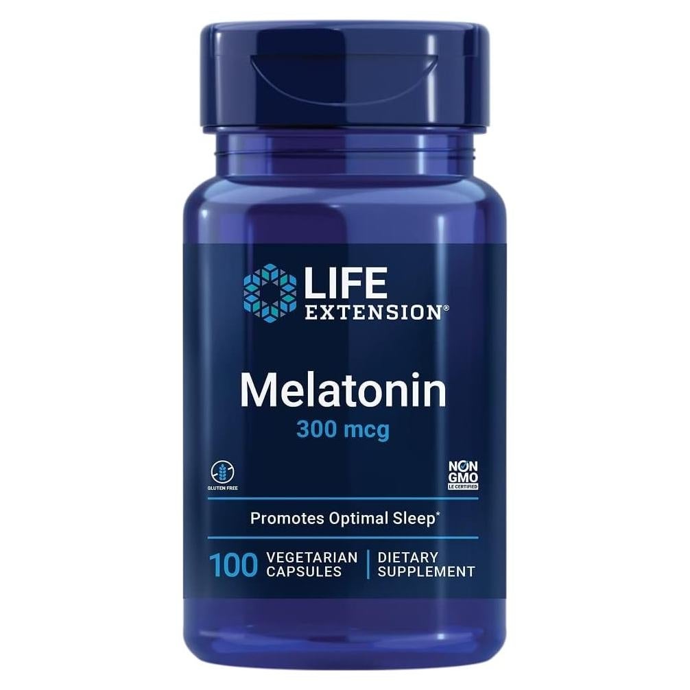 Melatonina Life Extension 300 mcg 100 cápsulas vegetarianas