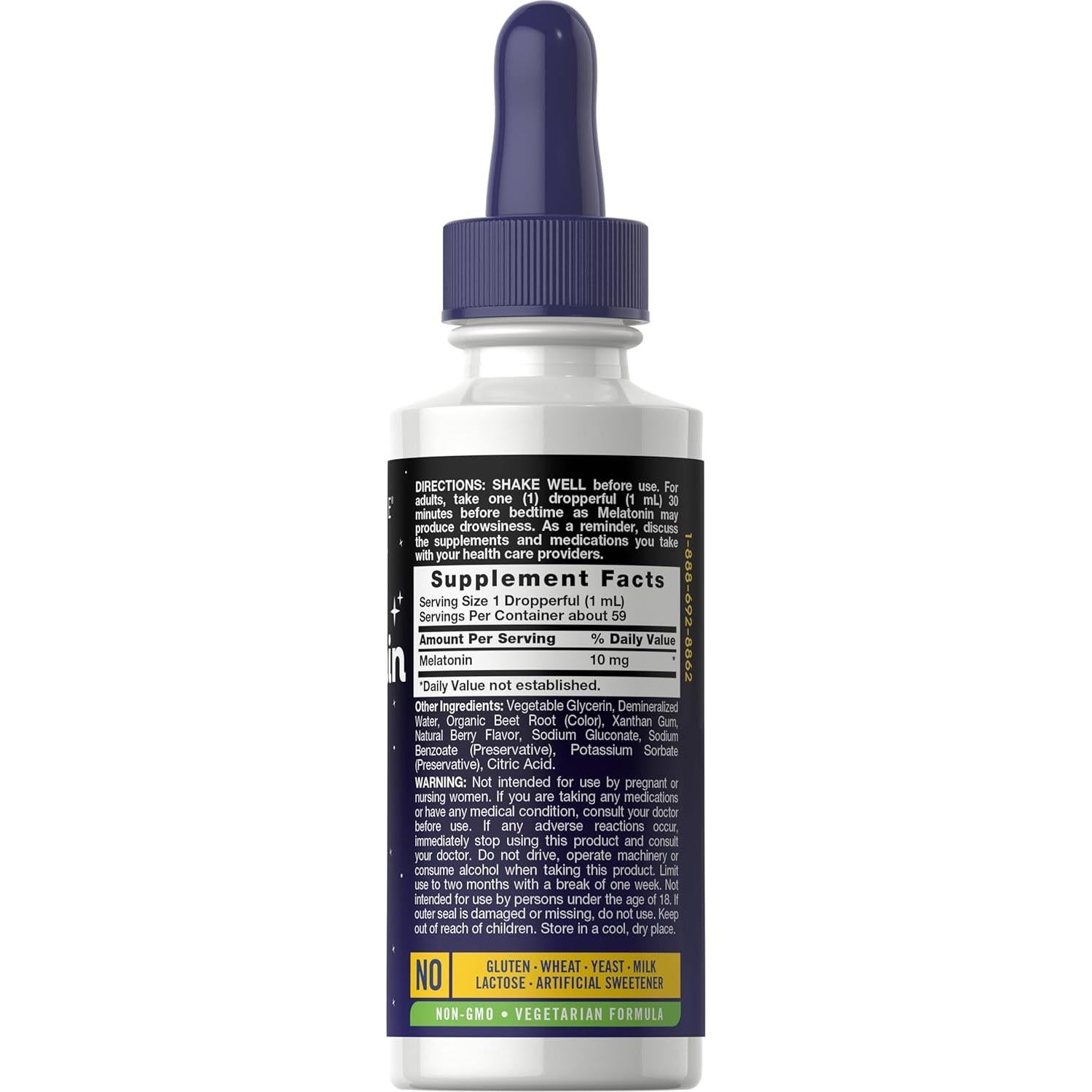 Melatonina Líquida 10mg Carlyle 60ml Sabor Baya Vegetariana