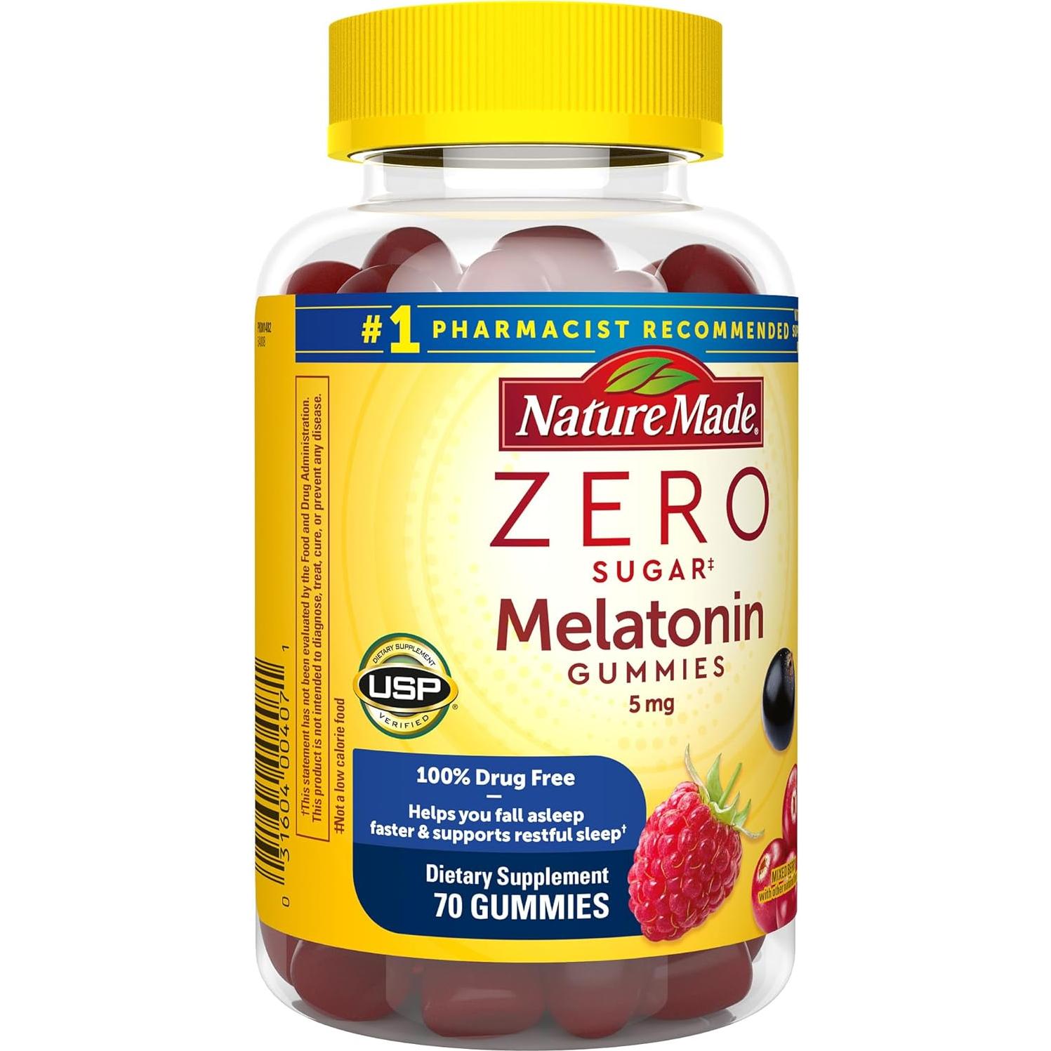 Gominolas de Melatonina Sin Azúcar Nature Made 5mg 70 Unidades