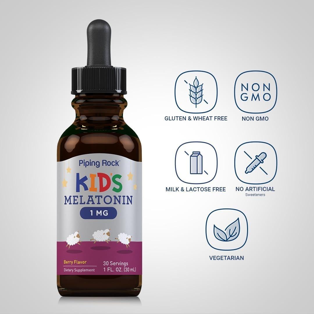 Melatonina Líquida para Niños Piping Rock 30 ml Sabor Baya