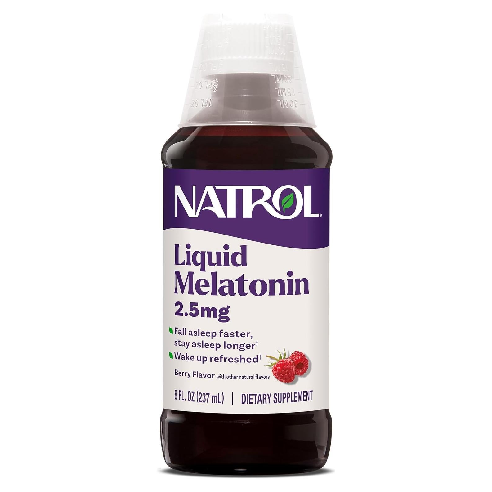 Natrol Melatonina Líquida 2.5 mg 240 ml Sabor Baya - Suplemento para Dormir