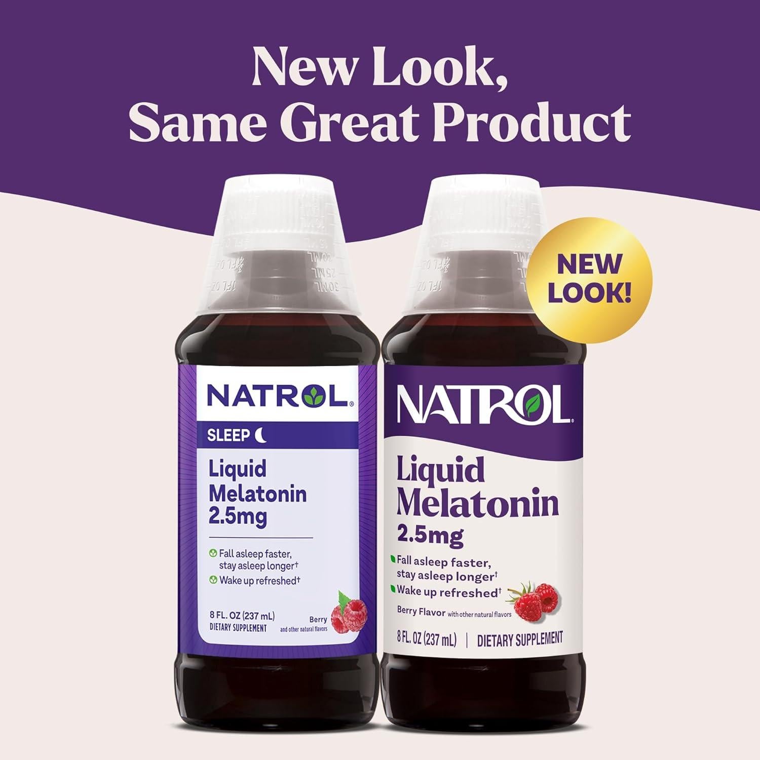Natrol Melatonina Líquida 2.5 mg 240 ml Sabor Baya - Suplemento para Dormir