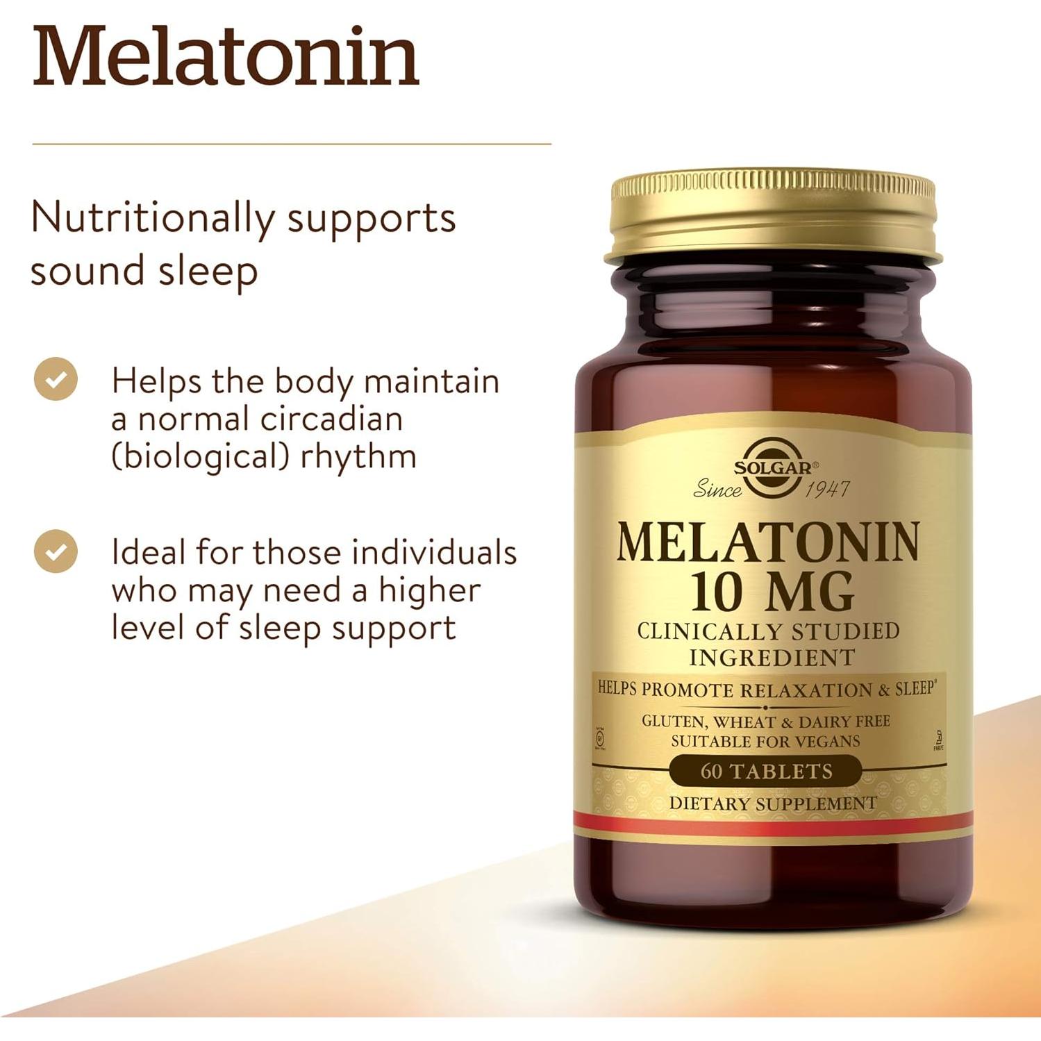 Solgar Melatonina 10mg Tabletas Veganas 60 Porciones