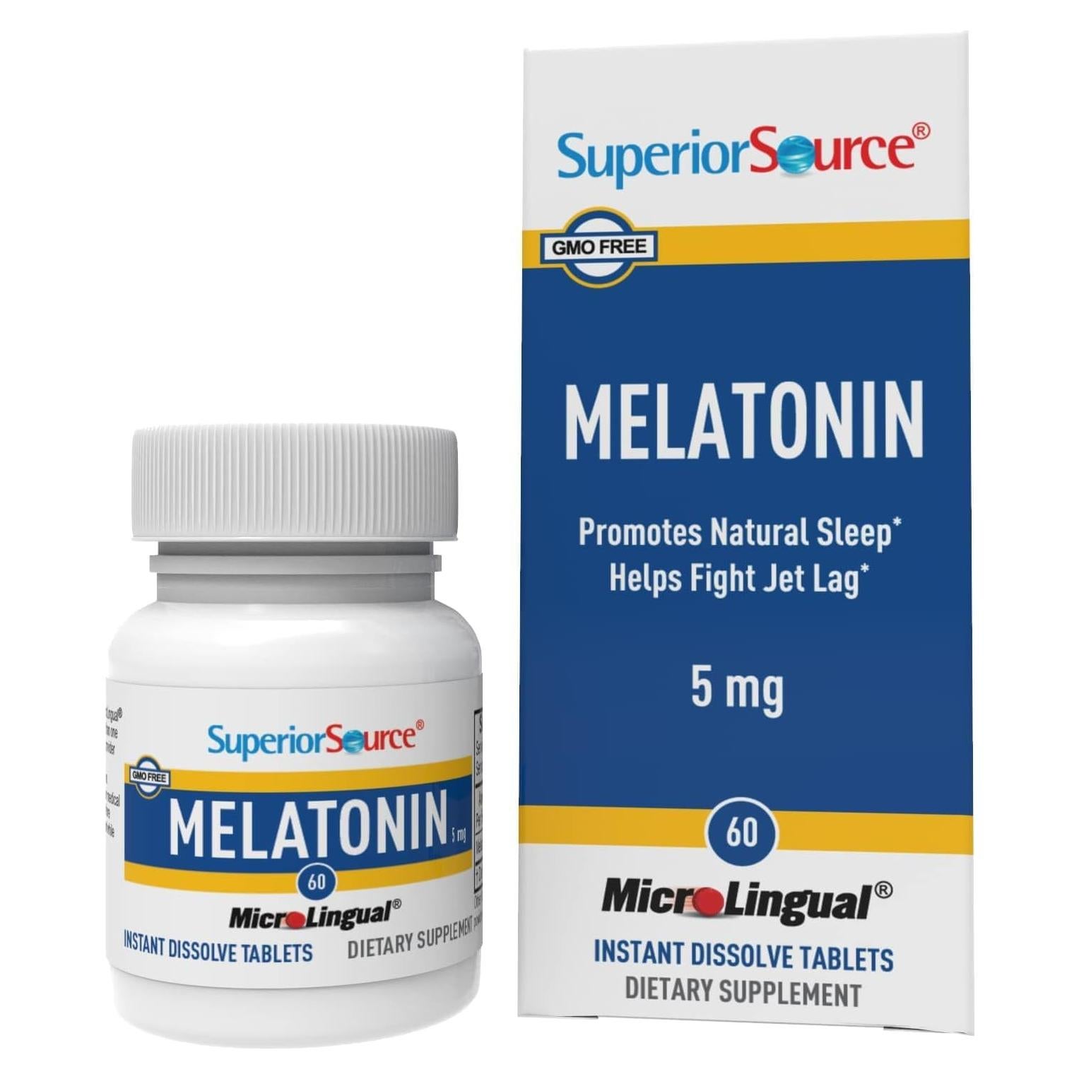 Melatonina 5 mg Superior Source - 60 Tabletas Sublinguales