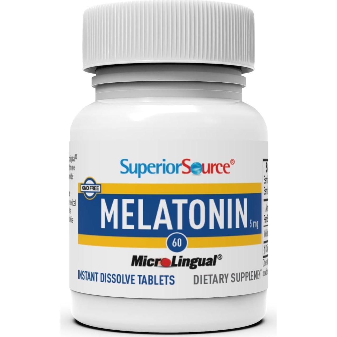 Melatonina 5 mg Superior Source - 60 Tabletas Sublinguales