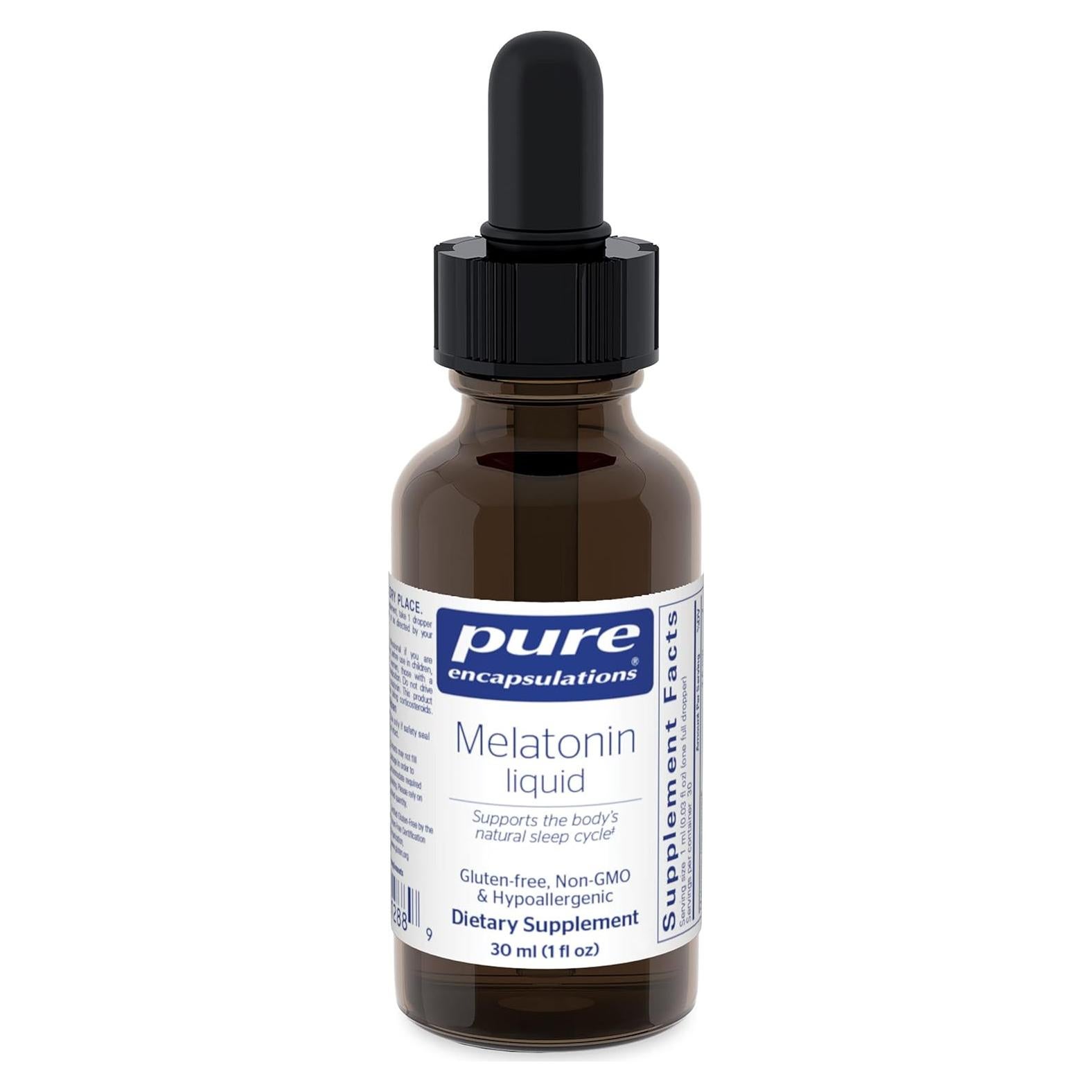 Pure Encapsulations Melatonin Liquid | Hypoallergenic Supplement Supports The Body's Natural Sleep Cycle | 1 fl. oz.