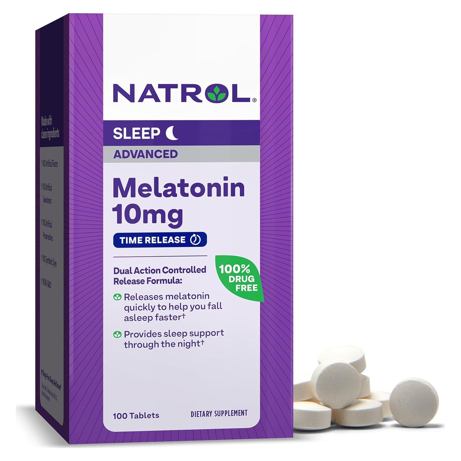 Natrol Melatonina 10mg Liberación Prolongada 100 Tabletas
