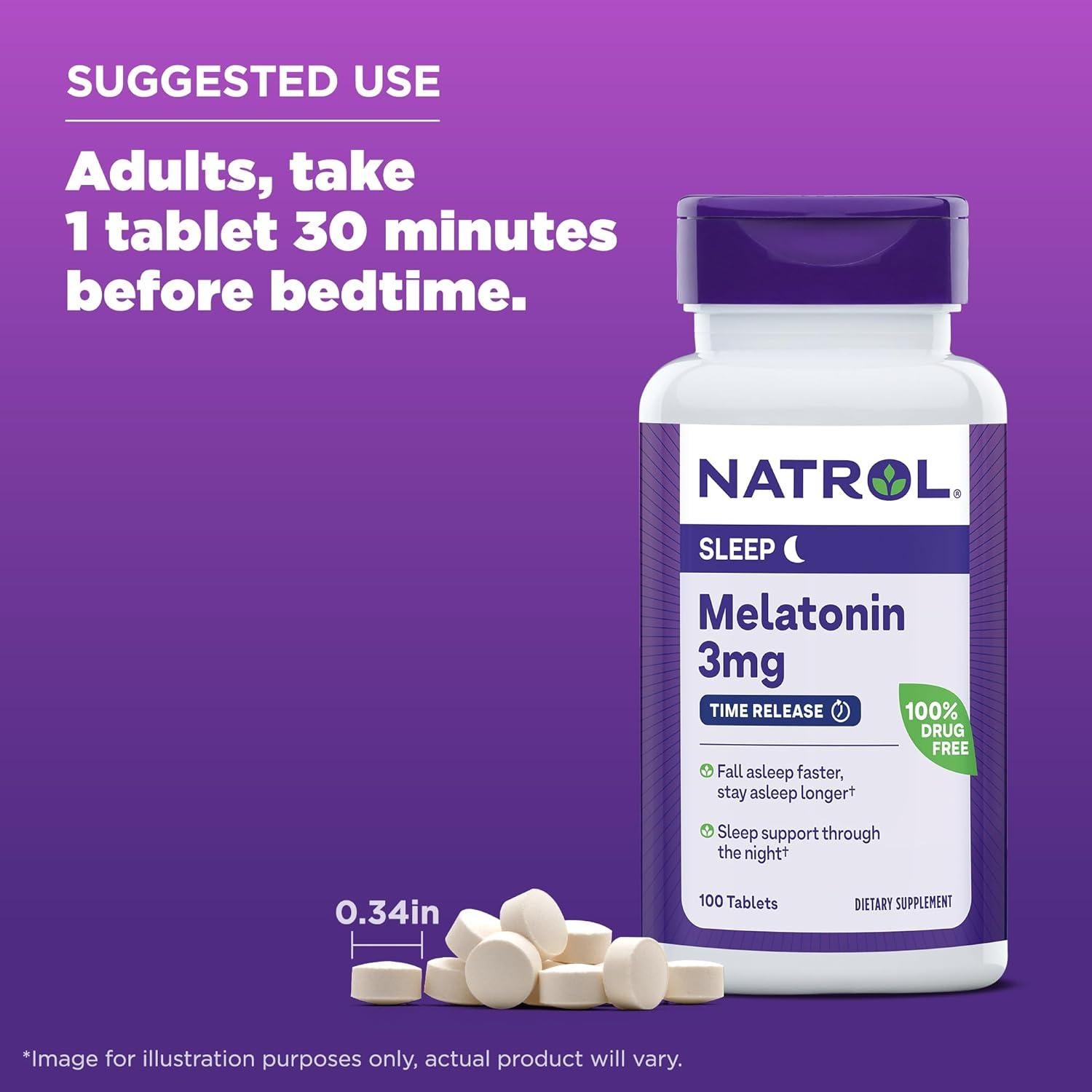 Natrol Melatonina 3 mg Liberación Prolongada 100 Tabletas