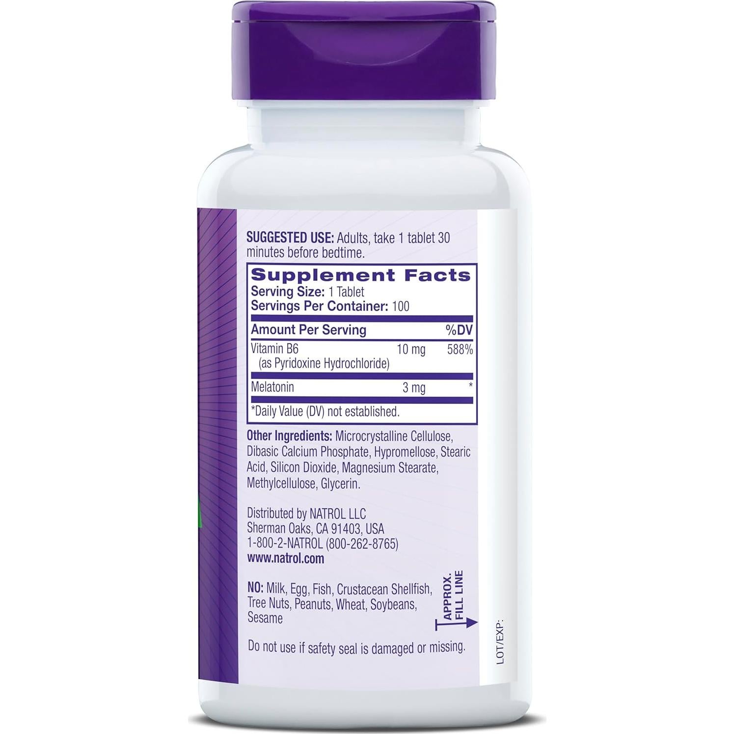 Natrol Melatonina 3 mg Liberación Prolongada 100 Tabletas