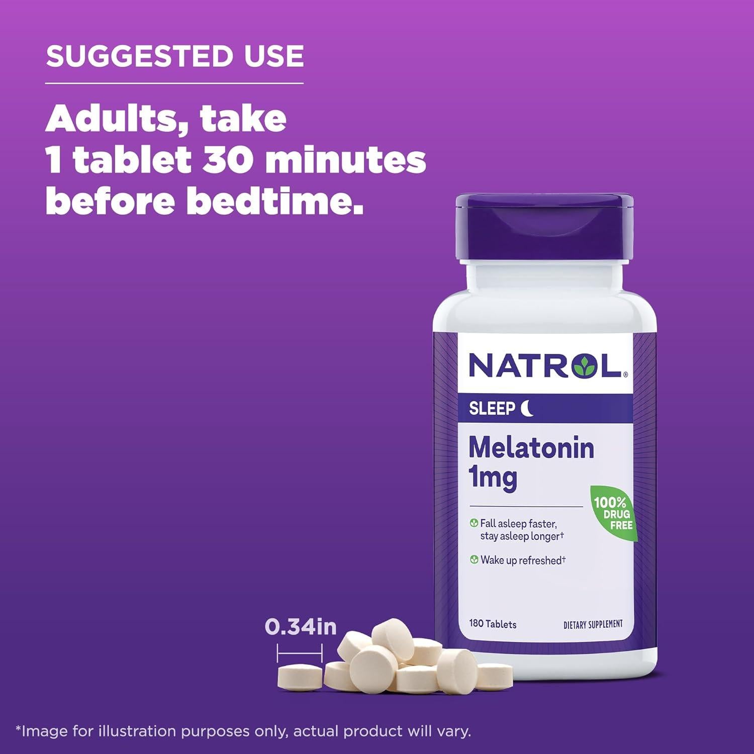 Tabletas de Melatonina Natrol 1 mg - 180 tabletas