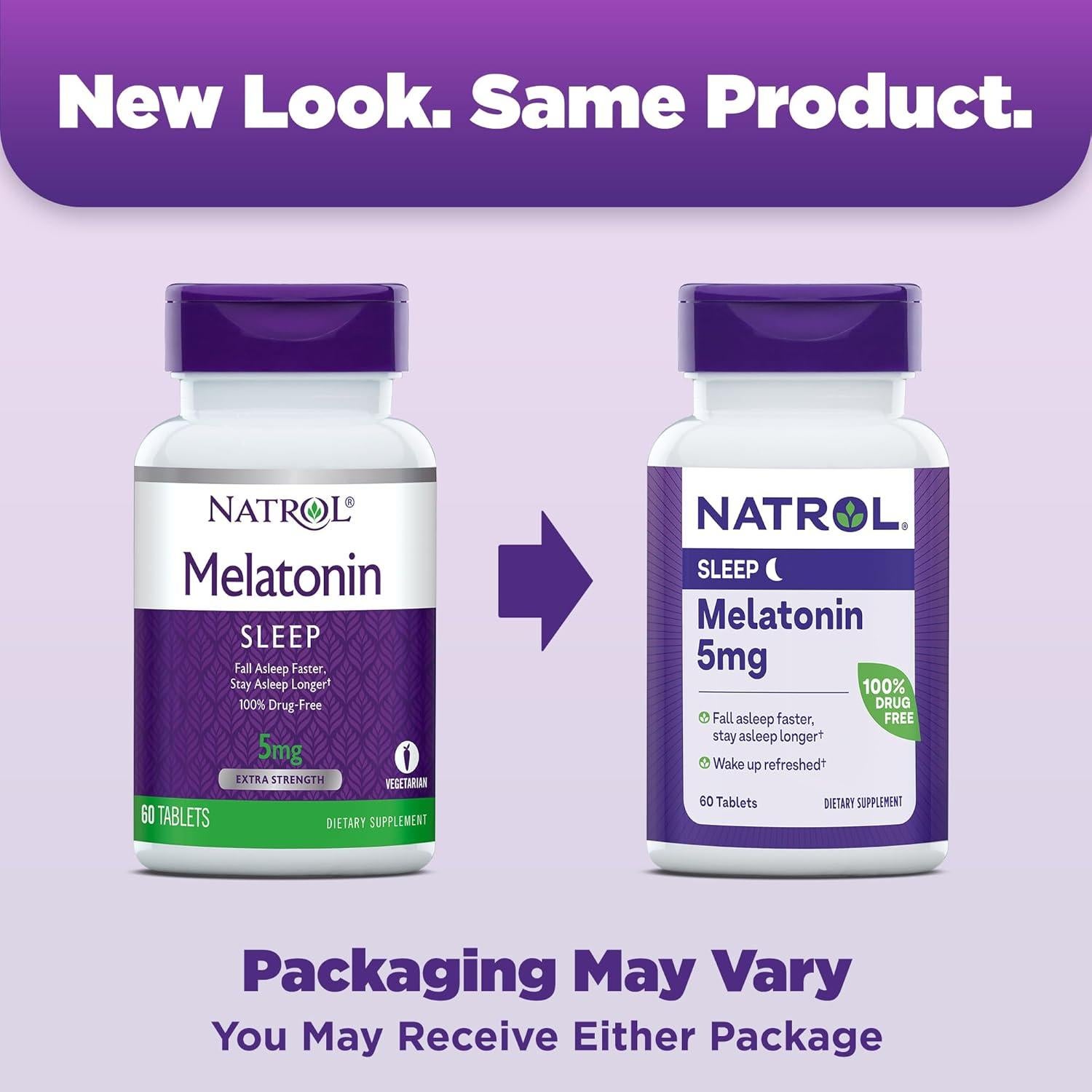 Natrol Melatonina 5 mg - Suplemento para Dormir 60 Tabletas