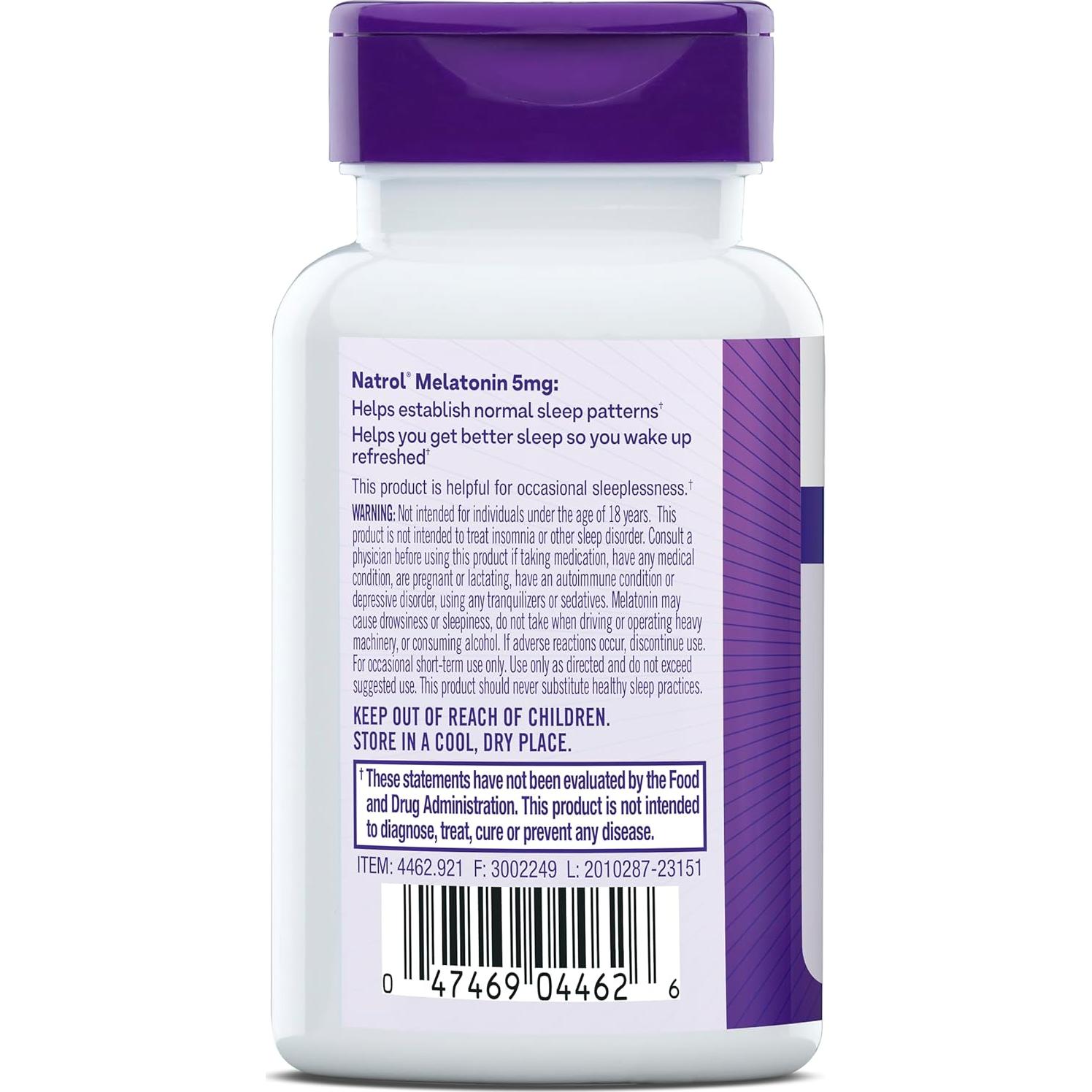 Natrol Melatonina 5 mg - Suplemento para Dormir 60 Tabletas