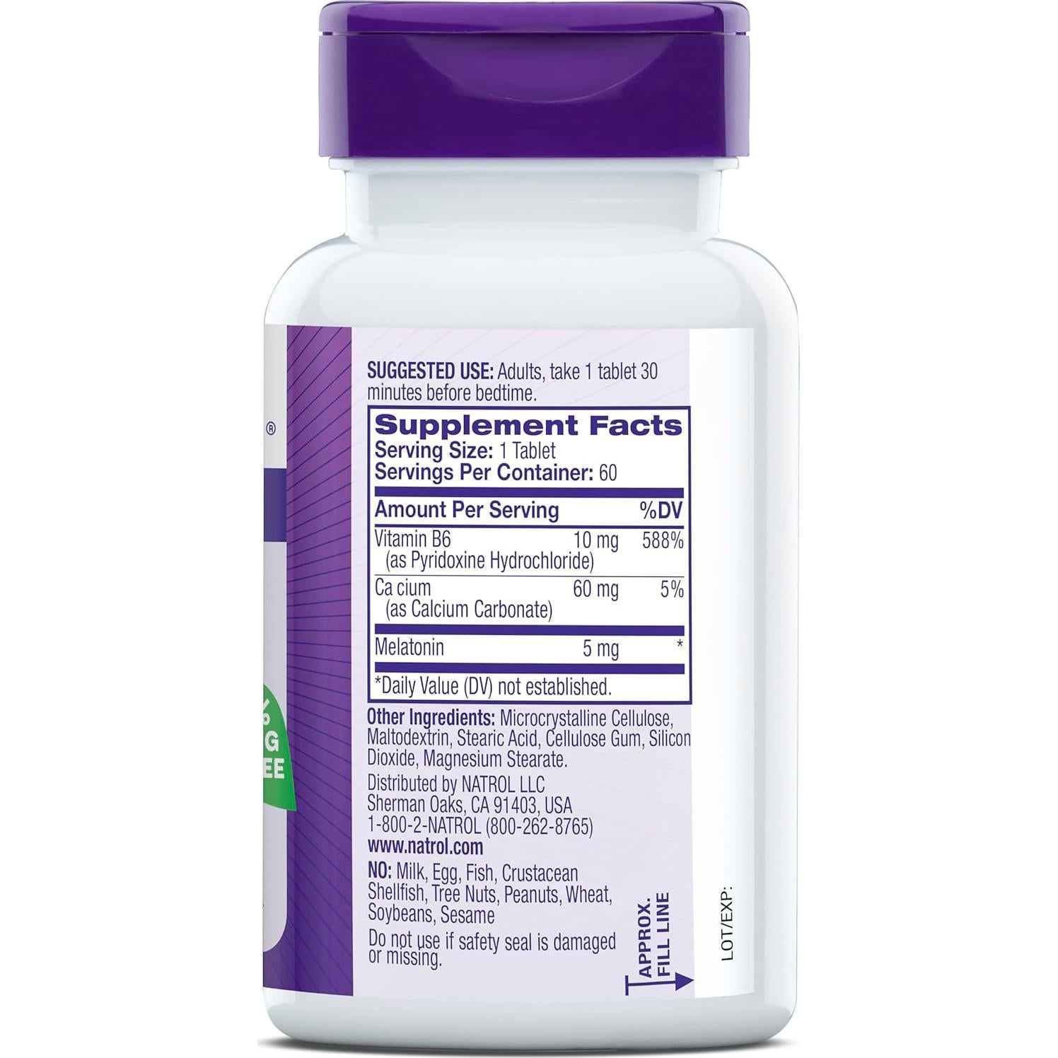 Natrol Melatonina 5 mg - Suplemento para Dormir 60 Tabletas