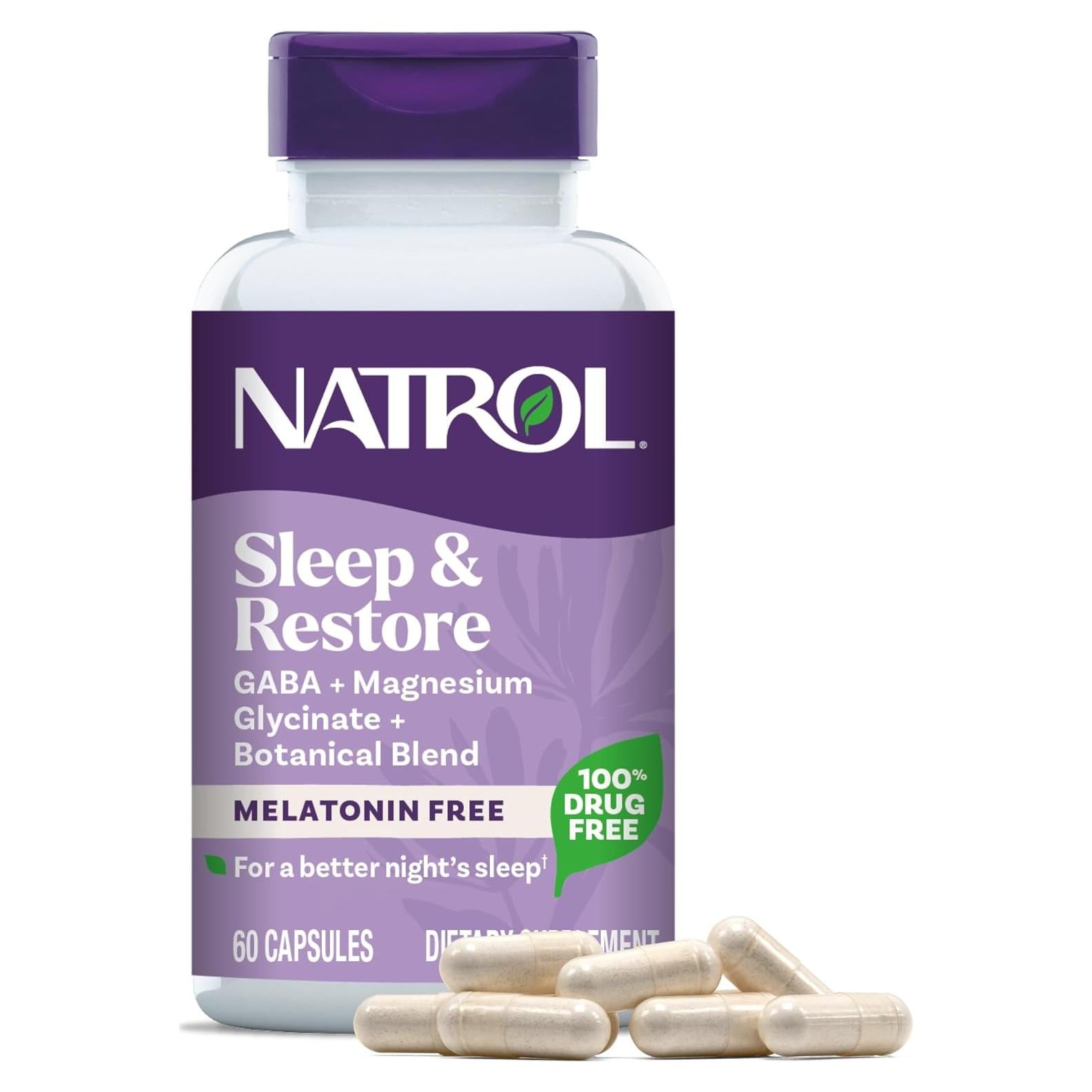Cápsulas Natrol Sleep & Restore 100mg Glicinato de Magnesio