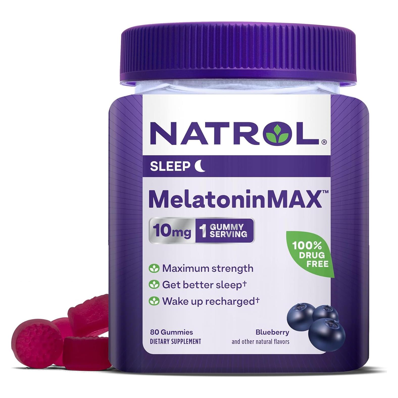 Gomitas de Melatonina Natrol 10mg 80 unidades Sabor Arándano