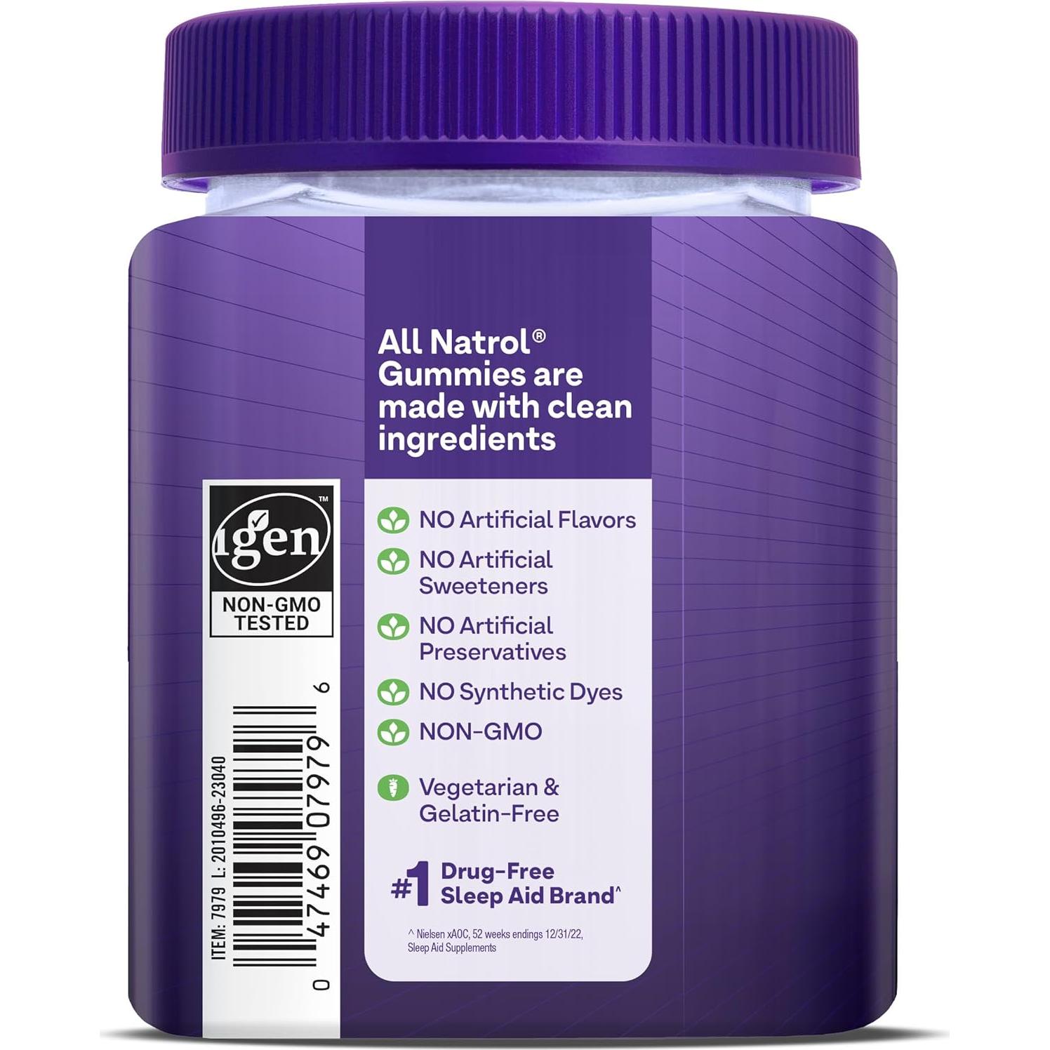 Gomitas de Melatonina Natrol 10mg 80 unidades Sabor Arándano