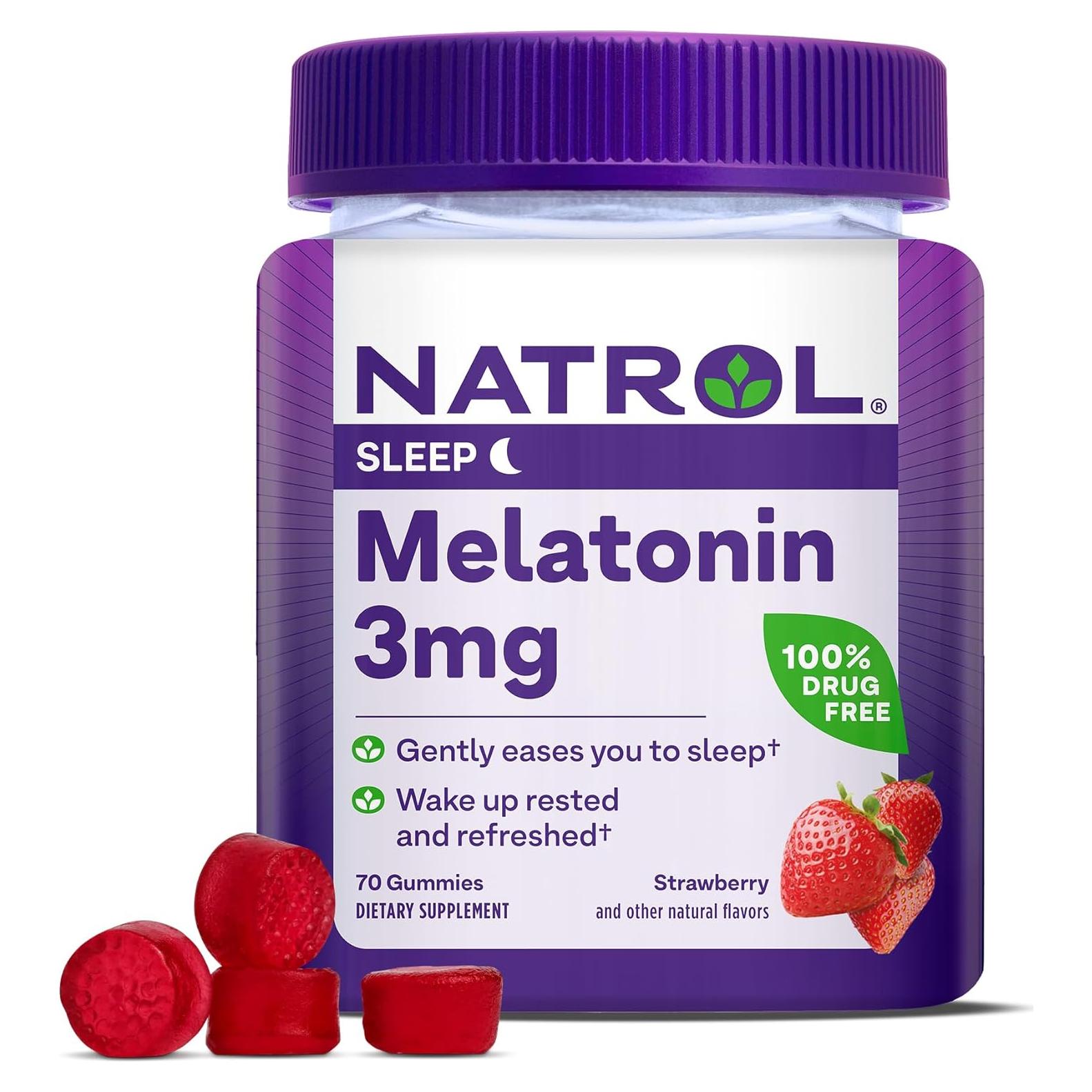 Gomitas de Melatonina Natrol 3 mg Sabor Fresa 70 Unidades