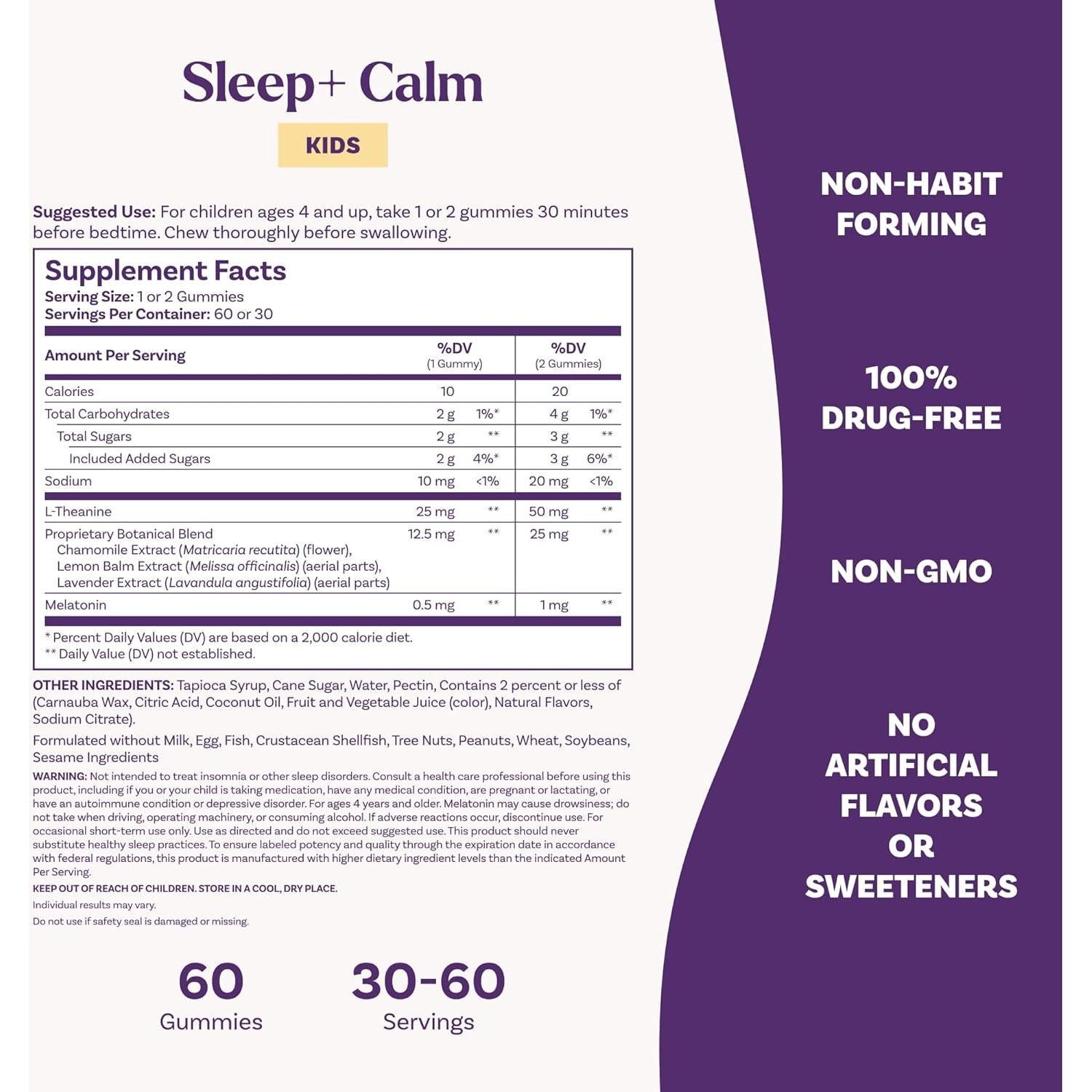 Gominolas Natrol Kids Sleep+ Calm 60 Unidades Melatonina Fresa