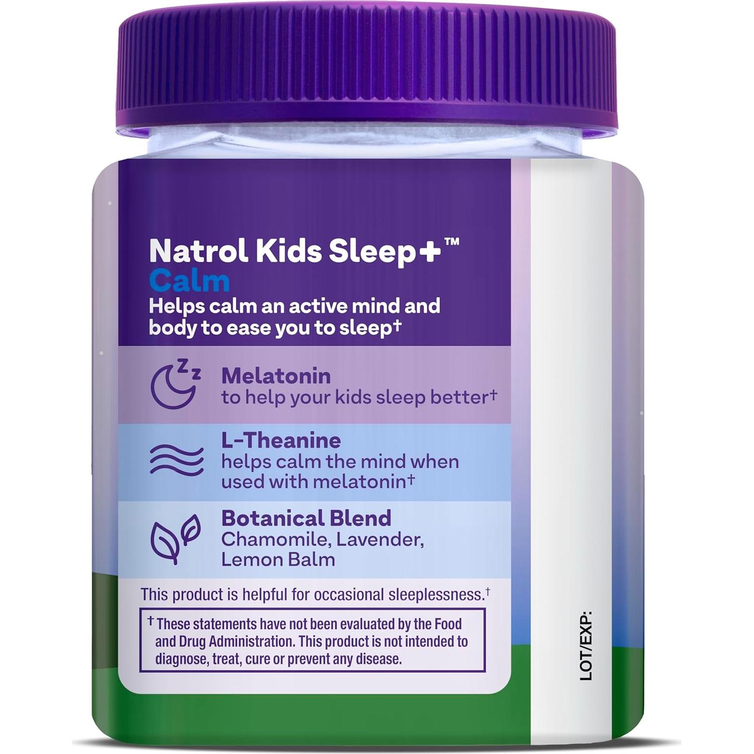 Gominolas Natrol Kids Sleep+ Calm 60 Unidades Melatonina Fresa