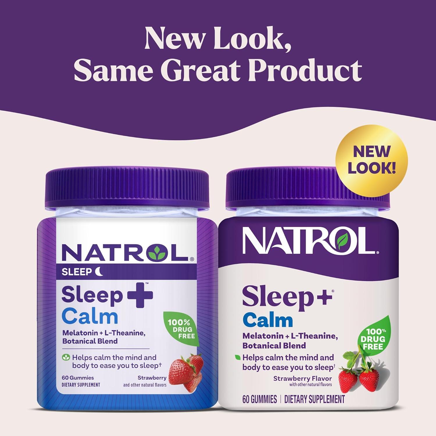 Gomitas de Melatonina Natrol Sleep+ Calm 60 unidades Sabor Fresa