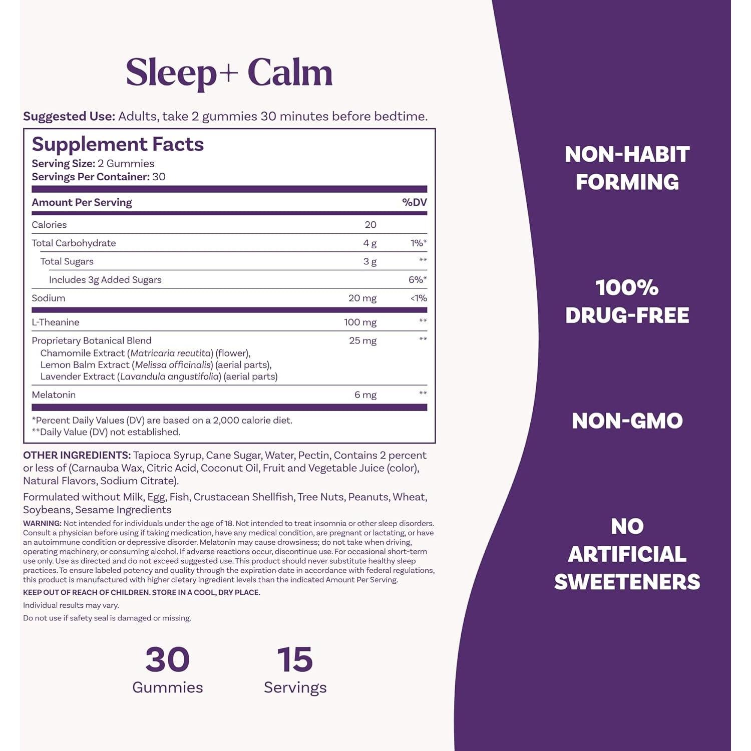Gomitas de Melatonina Natrol Sleep+ Calm 60 unidades Sabor Fresa