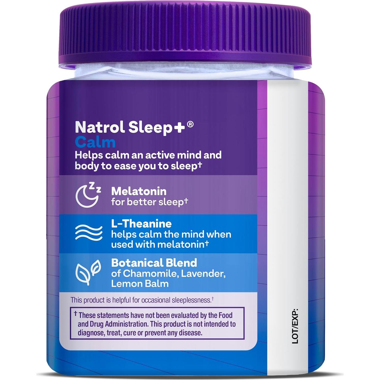 Gomitas de Melatonina Natrol Sleep+ Calm 60 unidades Sabor Fresa