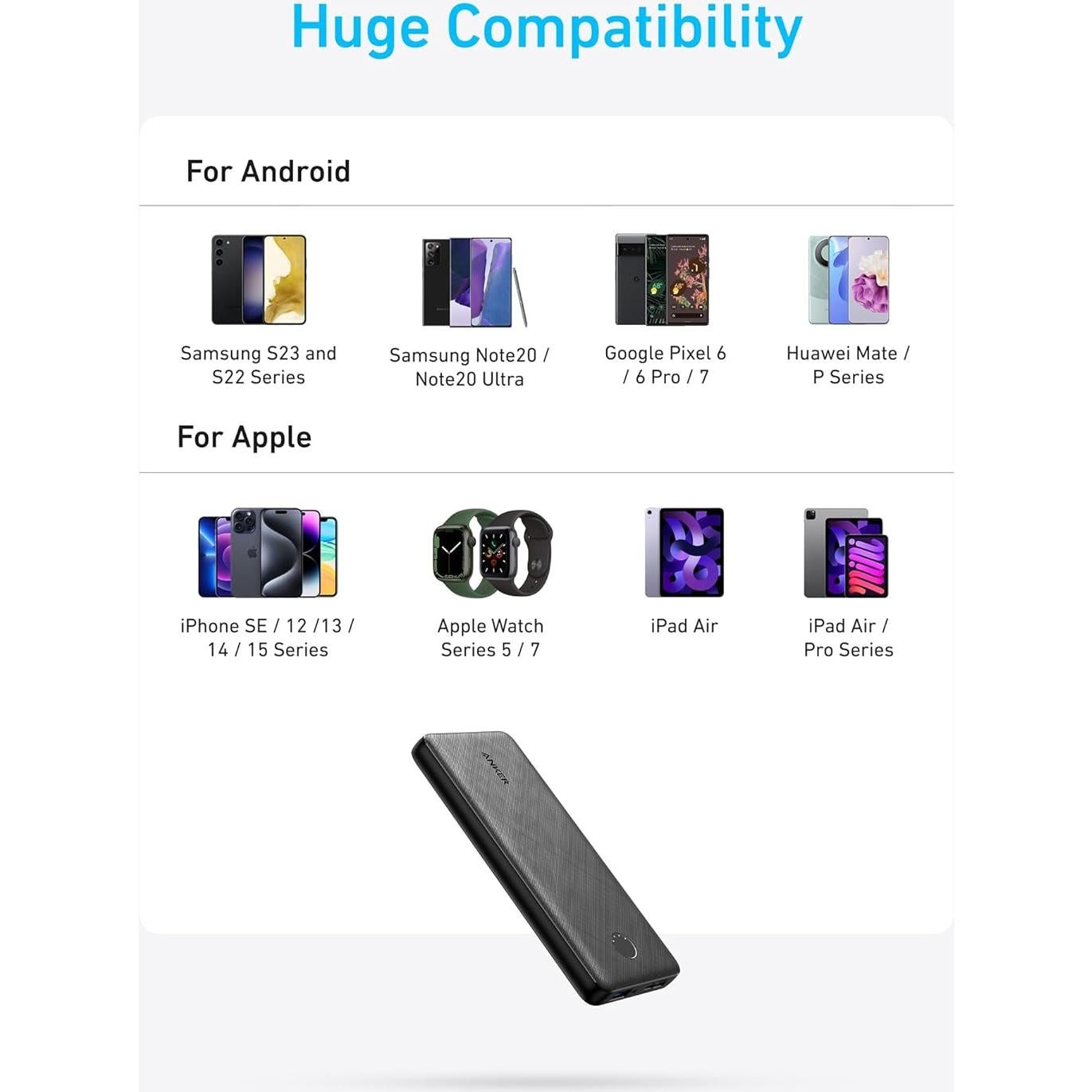 Anker Power Bank 10,000mAh USB-C Carga Rápida Negro - Paquete de 2