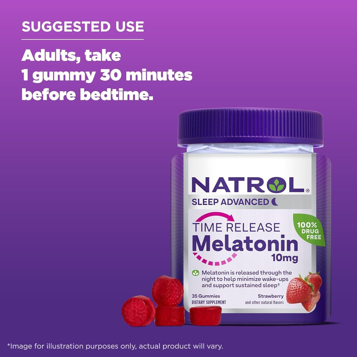 Gominolas de Melatonina Natrol 10 mg Sabor Fresa 35 Unidades