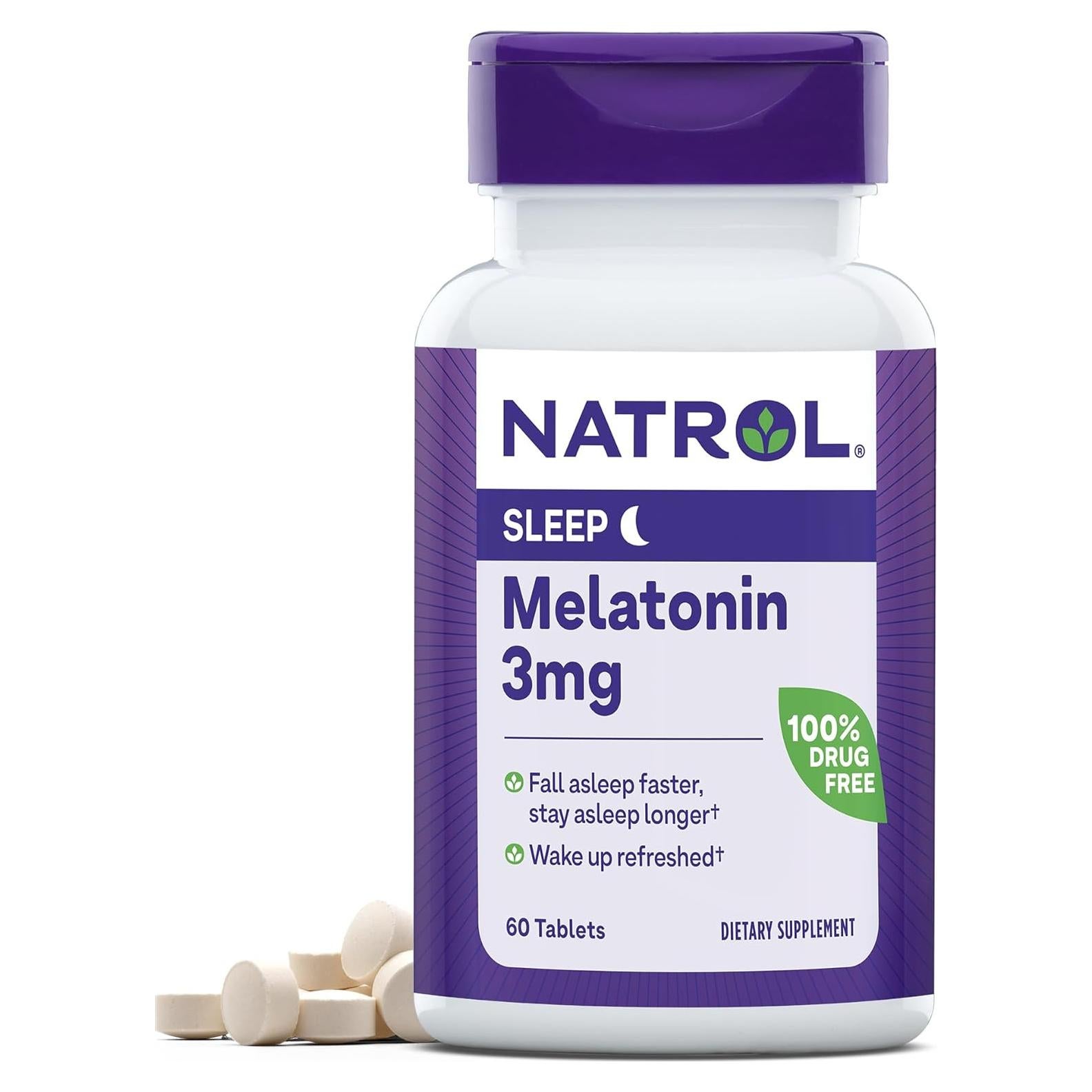 Natrol Melatonina 3 mg - Suplemento para Dormir 60 Tabletas