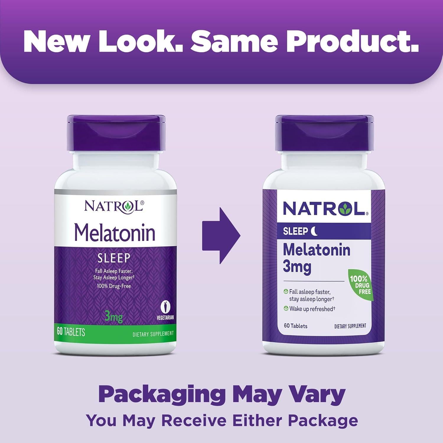 Natrol Melatonina 3 mg - Suplemento para Dormir 60 Tabletas