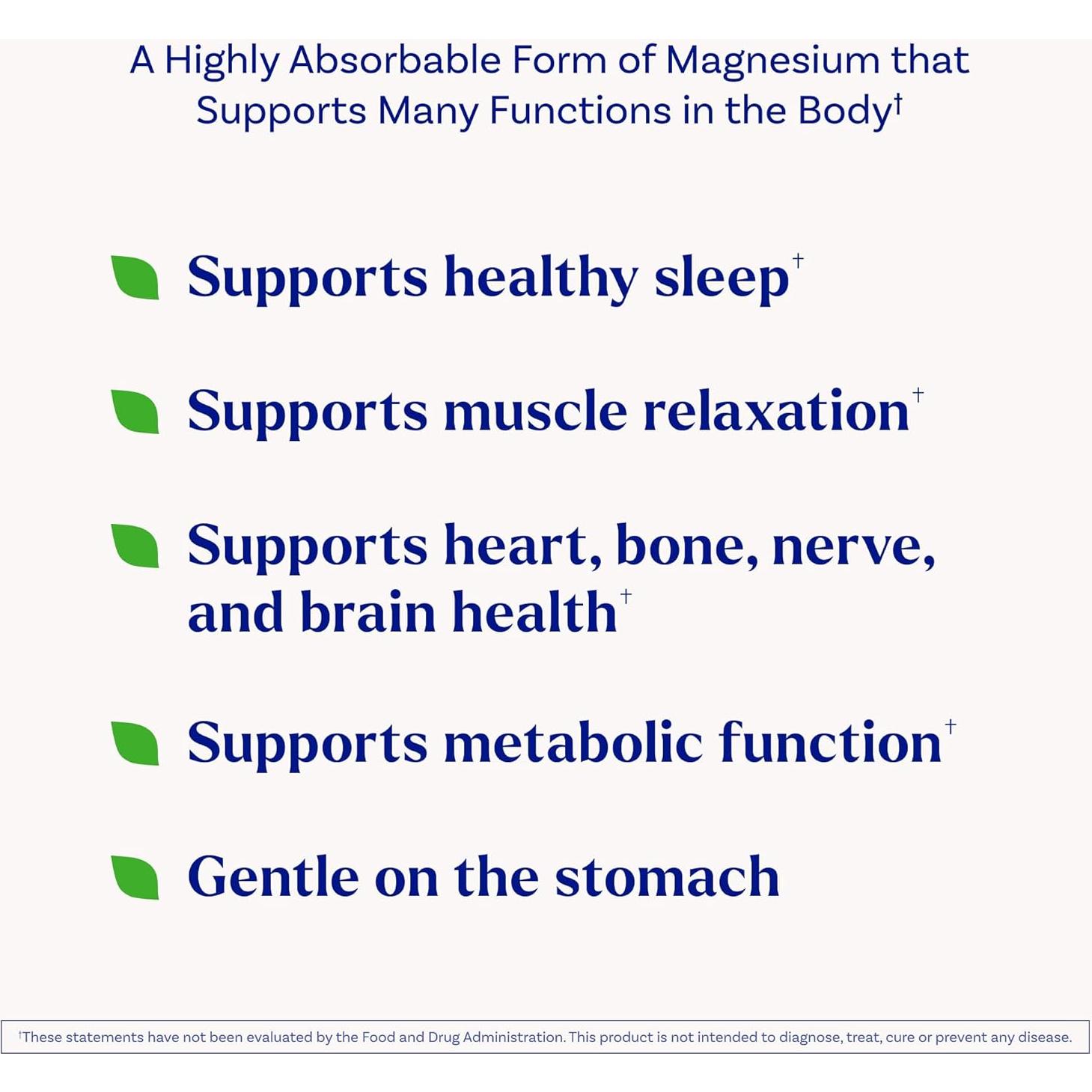 Suplemento de Magnesio Glicinato Natrol 240 mg - 60 Cápsulas