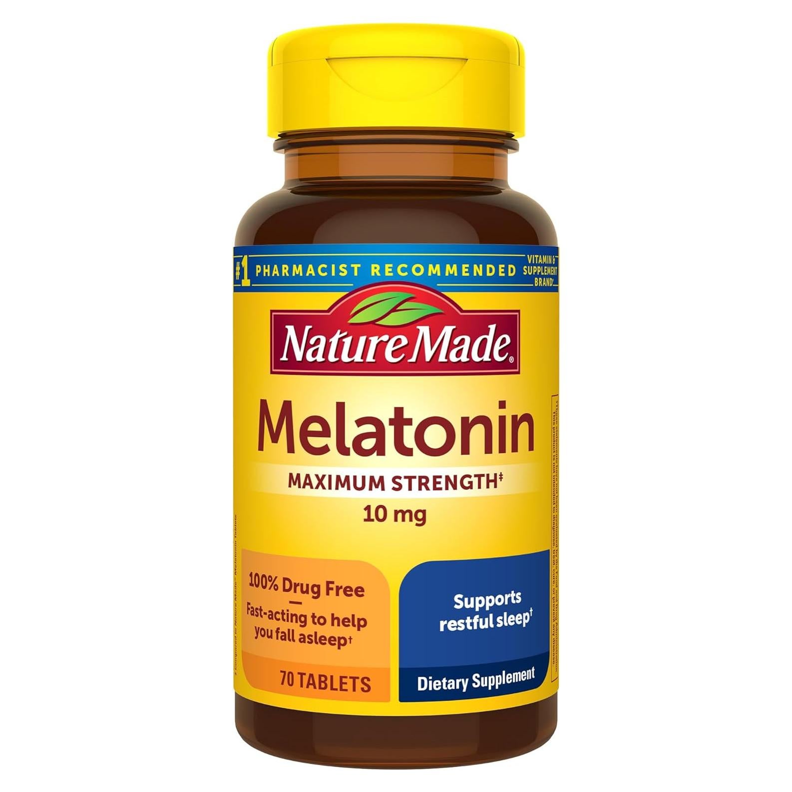 Nature Made Melatonina 10mg 70 Tabletas Suplemento para Dormir