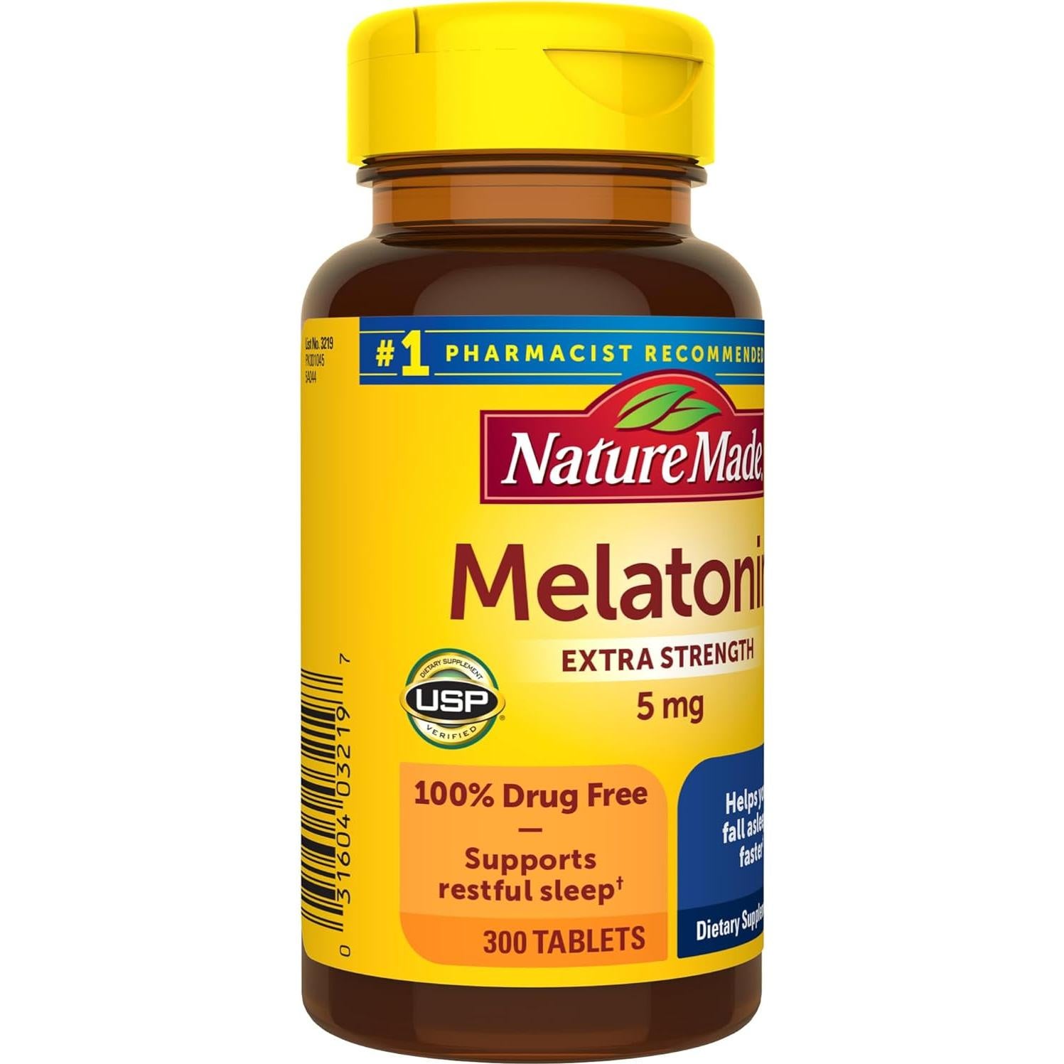 Nature Made Melatonina 5mg 300 Tabletas Suplemento para Dormir