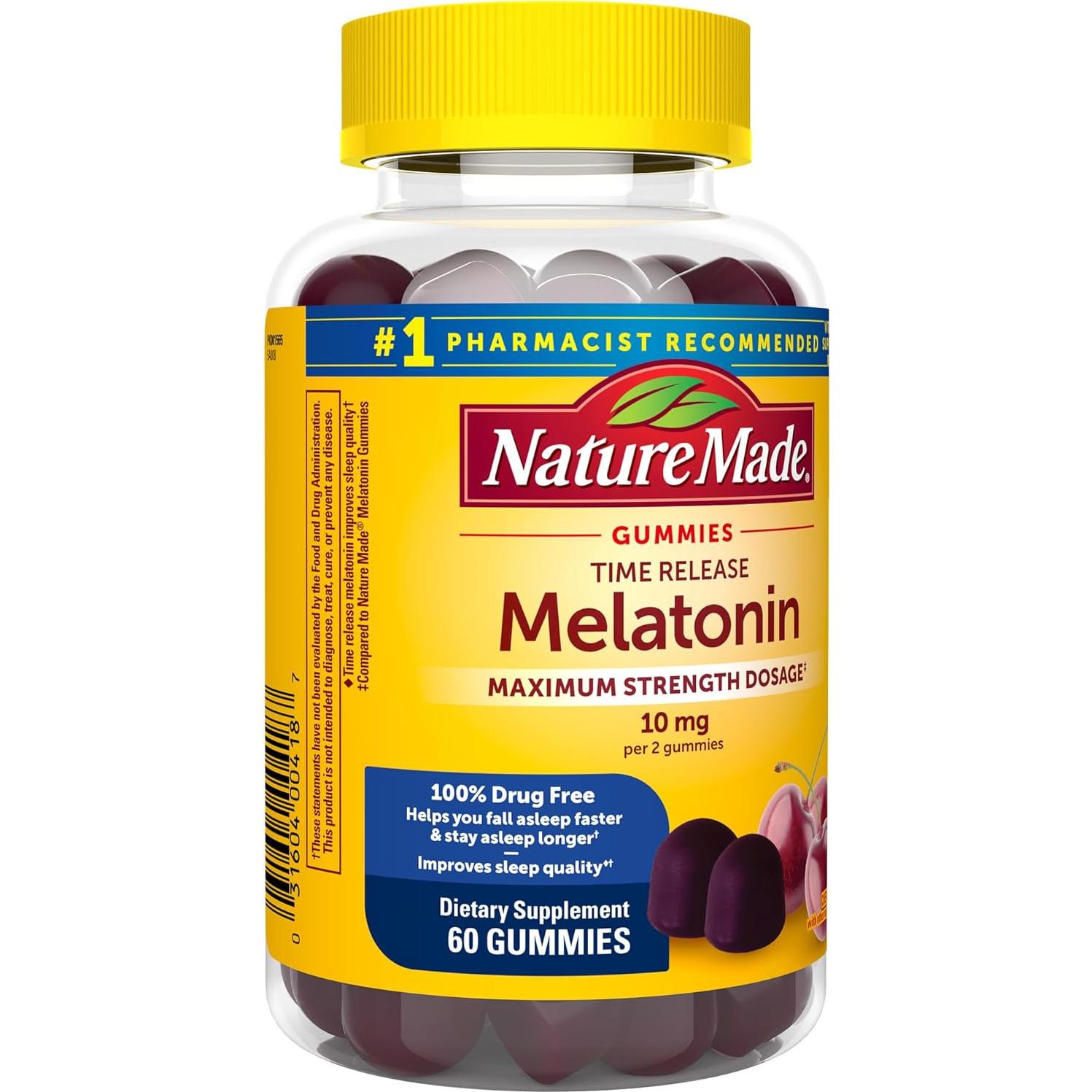 Gominolas de Melatonina Nature Made 10mg Liberación Prolongada 60u