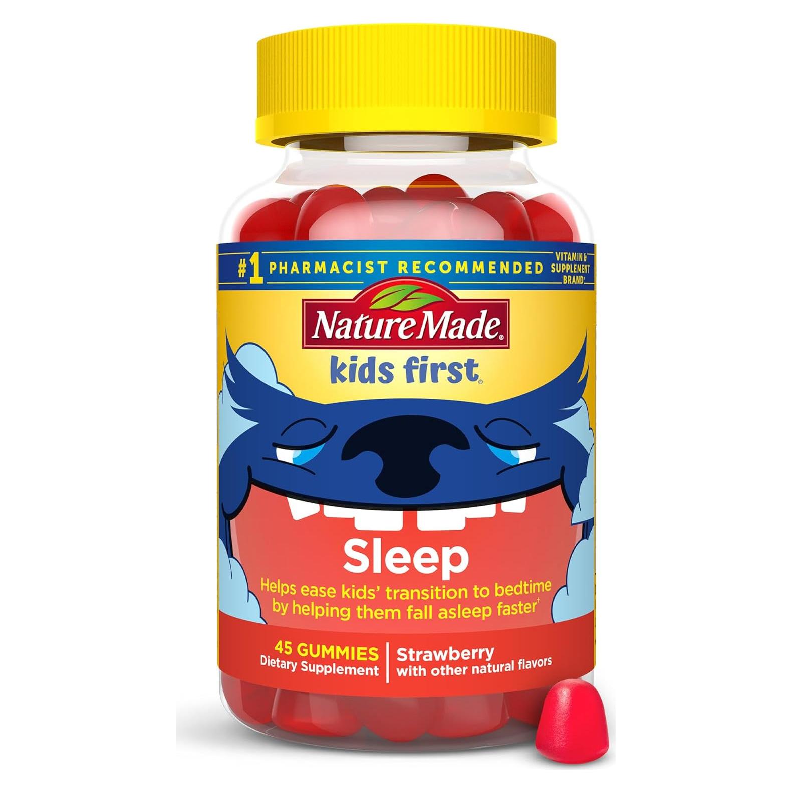 Gomas de Melatonina para Niños Nature Made 45 Conteo Sabor Fresa