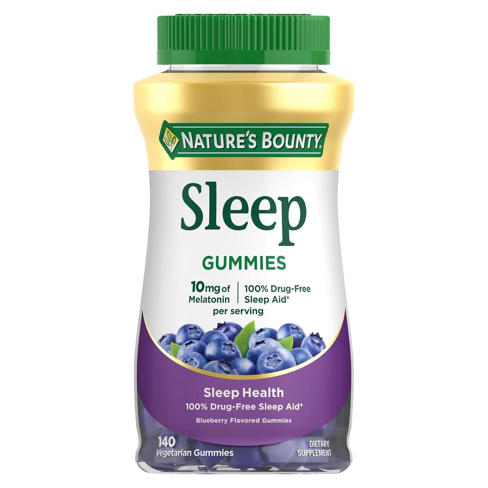 Gominolas de Melatonina 10 mg Nature's Bounty Sabor Arándano 140 Ct