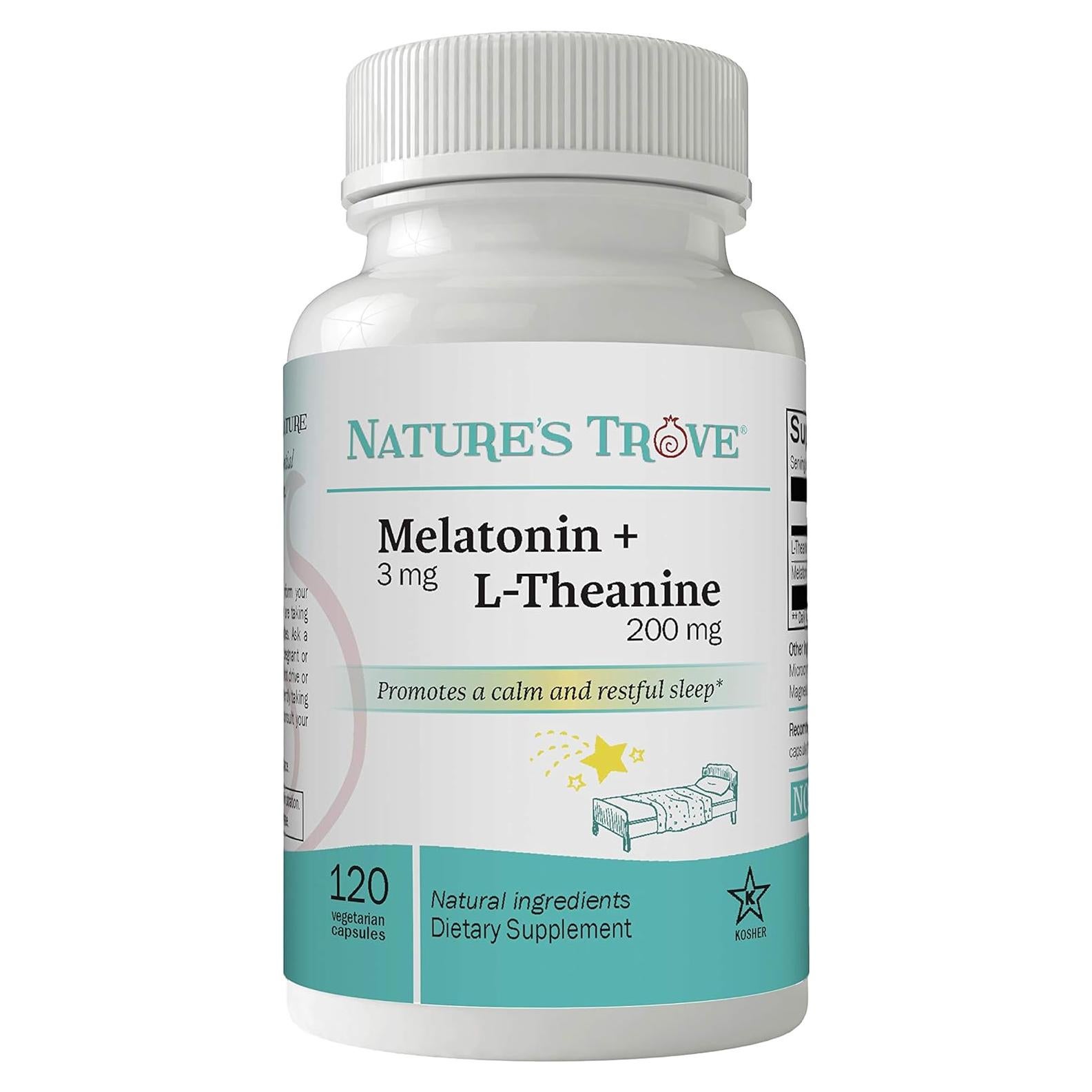 Melatonina 3mg + L-Teanina 200mg Trove de la Naturaleza - 120 Cápsulas Vegetarianas