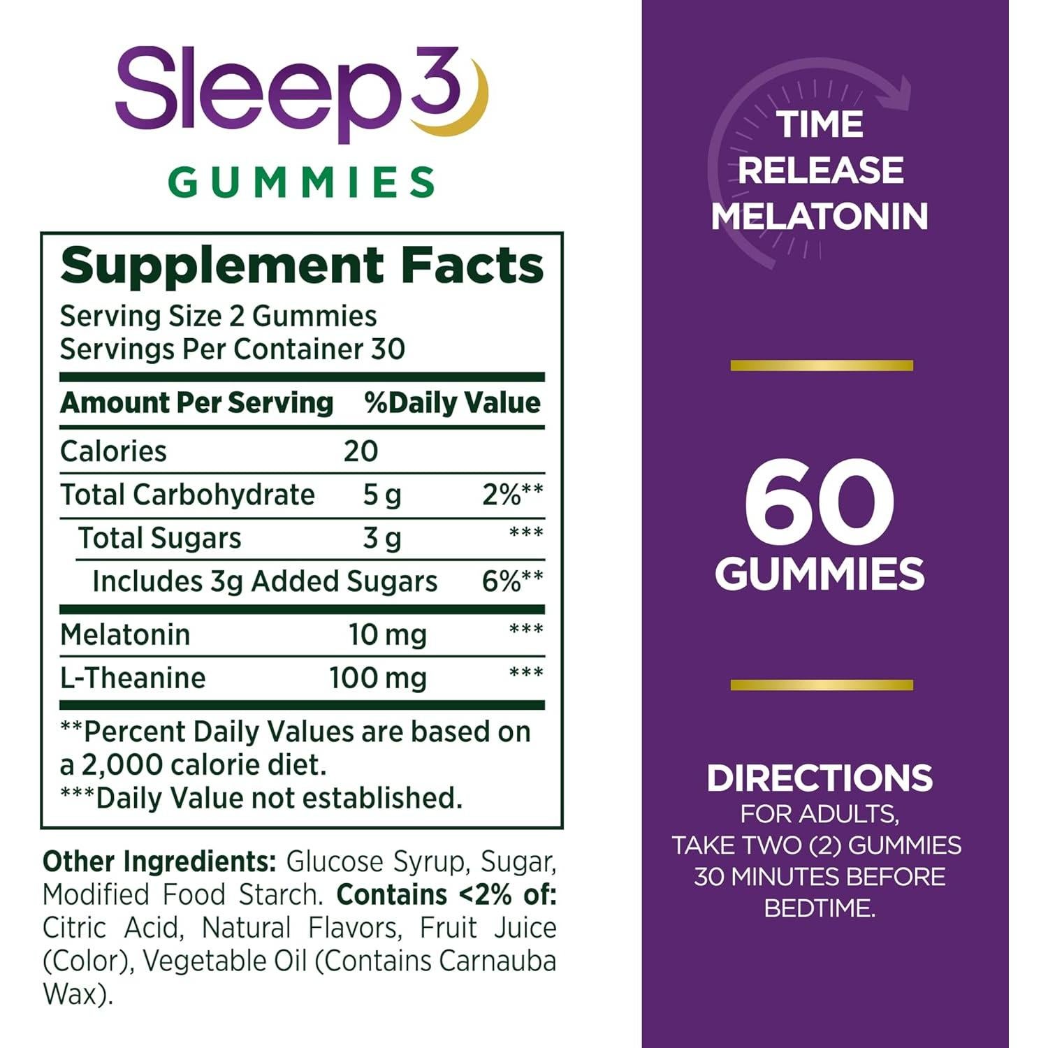 Gomitas para Dormir Nature's Bounty Sleep3 10mg 60 unidades