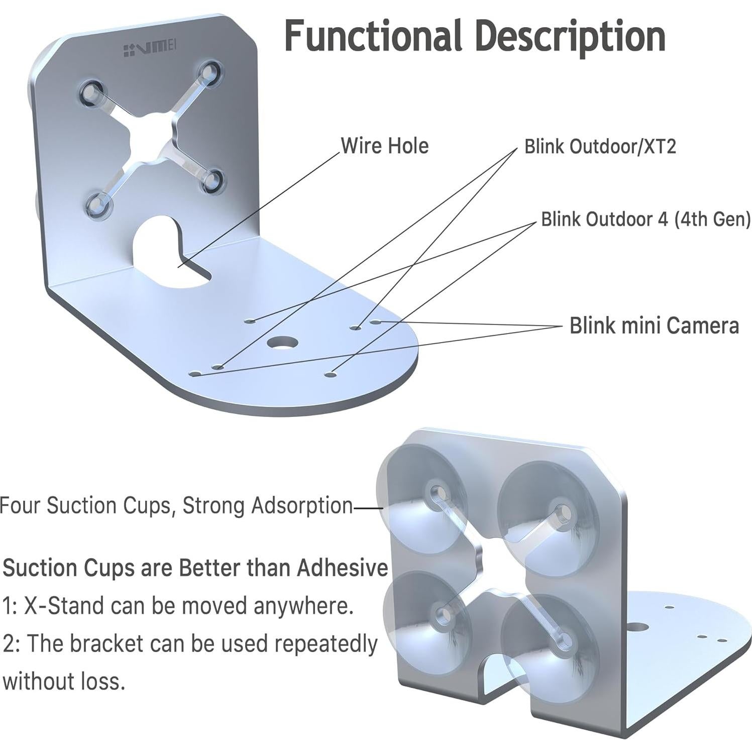 Soporte de Ventana VMEI para Cámaras Blink Mini y Outdoor