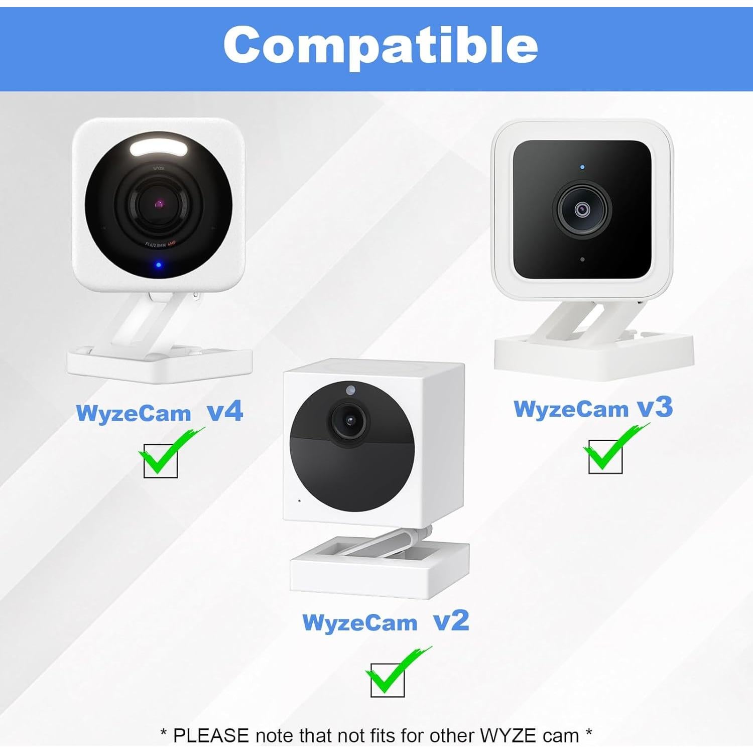 Soporte Adhesivo para Ventana Wyze Cam V4/V3 - 2 Paquete Blanco