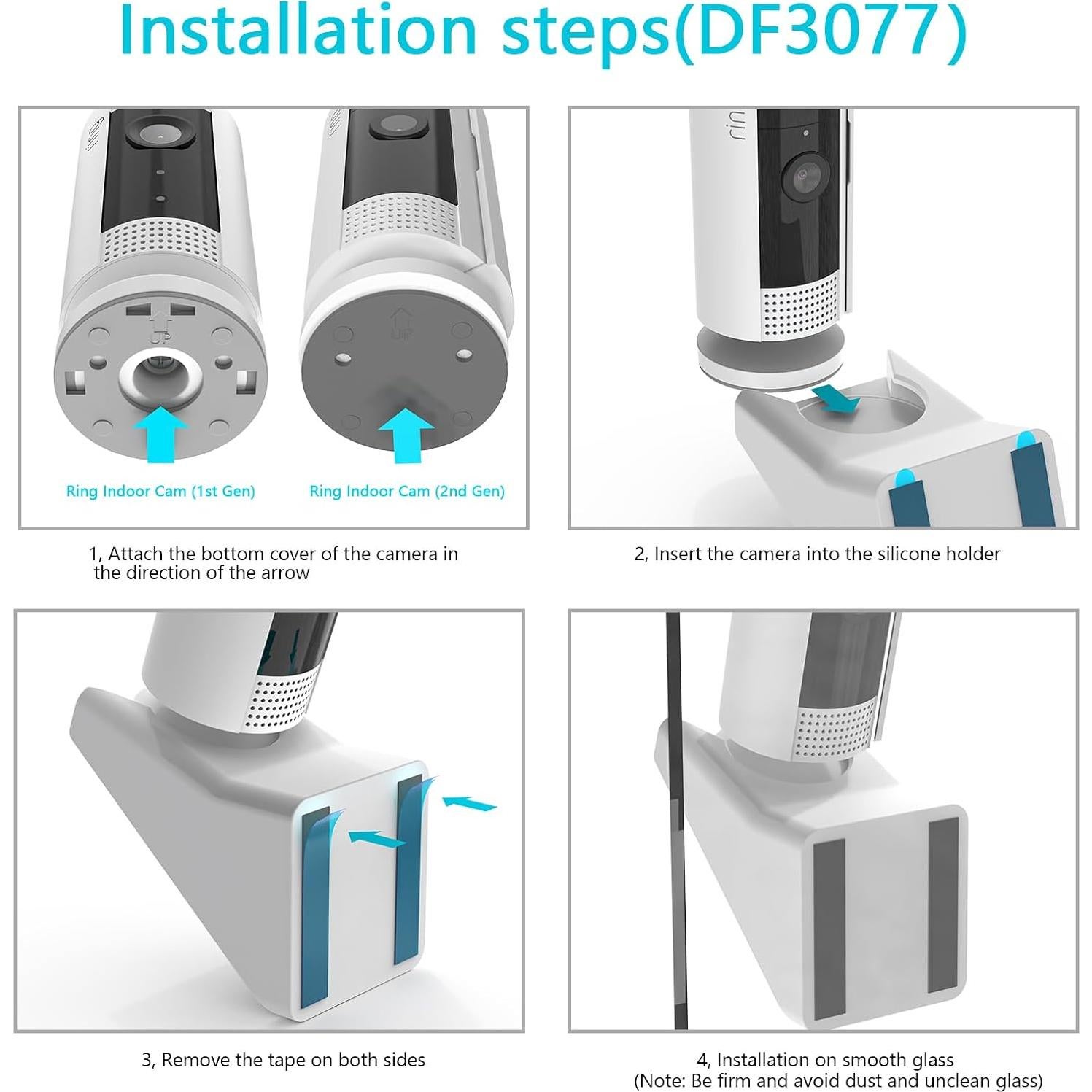 Soporte de Ventana HOLACA para Ring Indoor Cam - Blanco