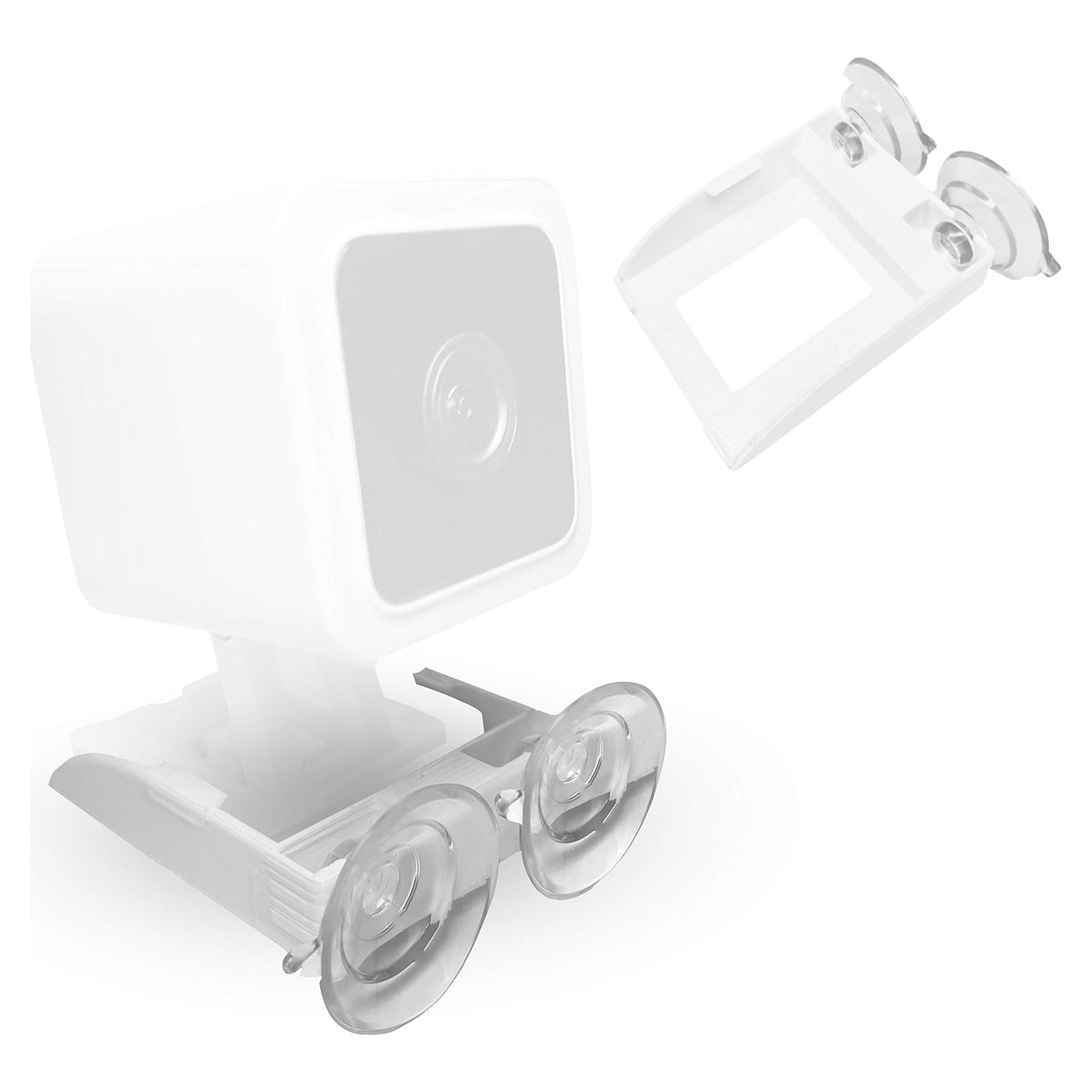 v3 Wyze Compatible Secure Suction Mount (Camera Not Included) – Bracket Shelf with Dual Suction Cups Allows 360 Swivel – Affixes to Window Glass, Mirror, and Smooth Surfaces by Arthon (v3, 1 Mount)