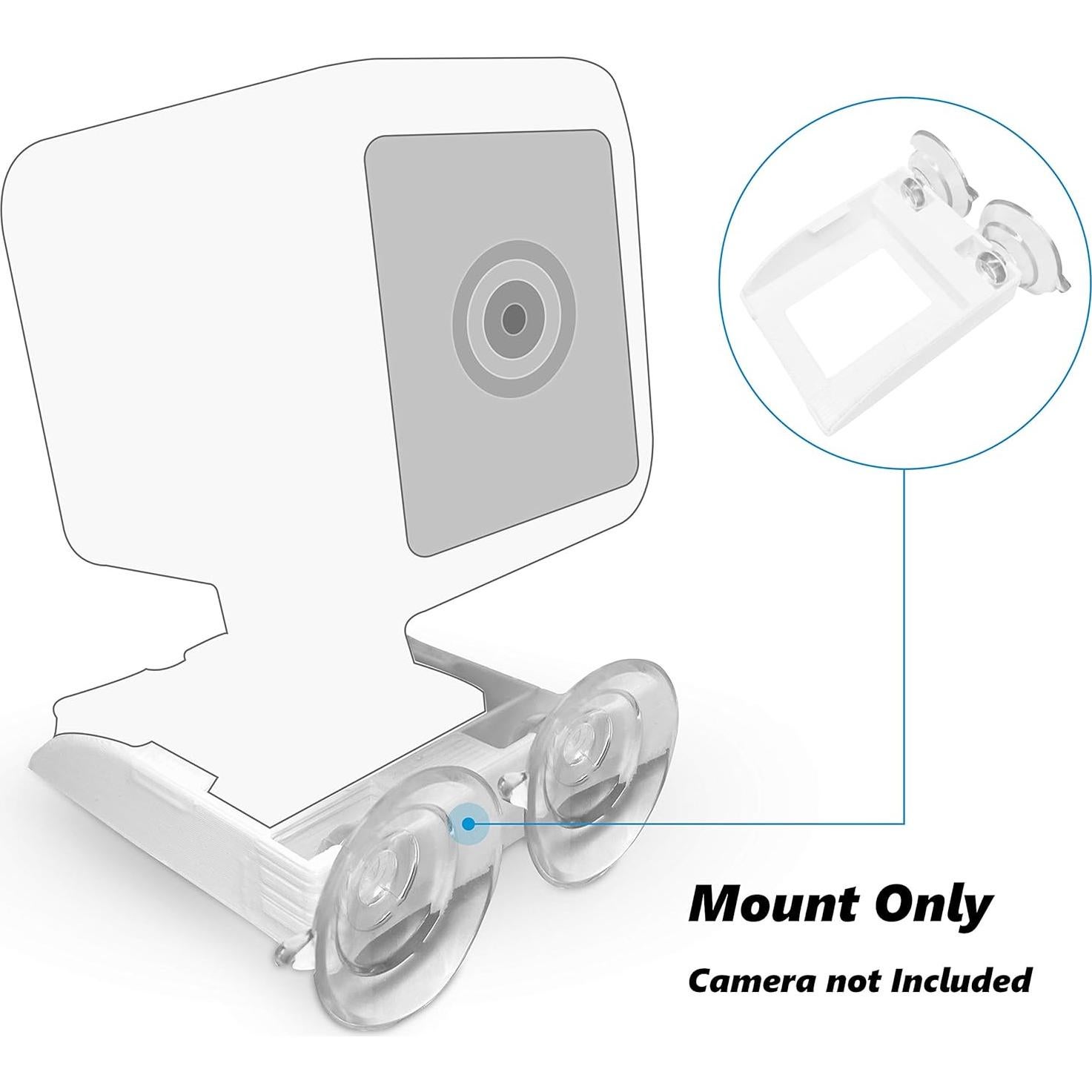 v3 Wyze Compatible Secure Suction Mount (Camera Not Included) – Bracket Shelf with Dual Suction Cups Allows 360 Swivel – Affixes to Window Glass, Mirror, and Smooth Surfaces by Arthon (v3, 1 Mount)