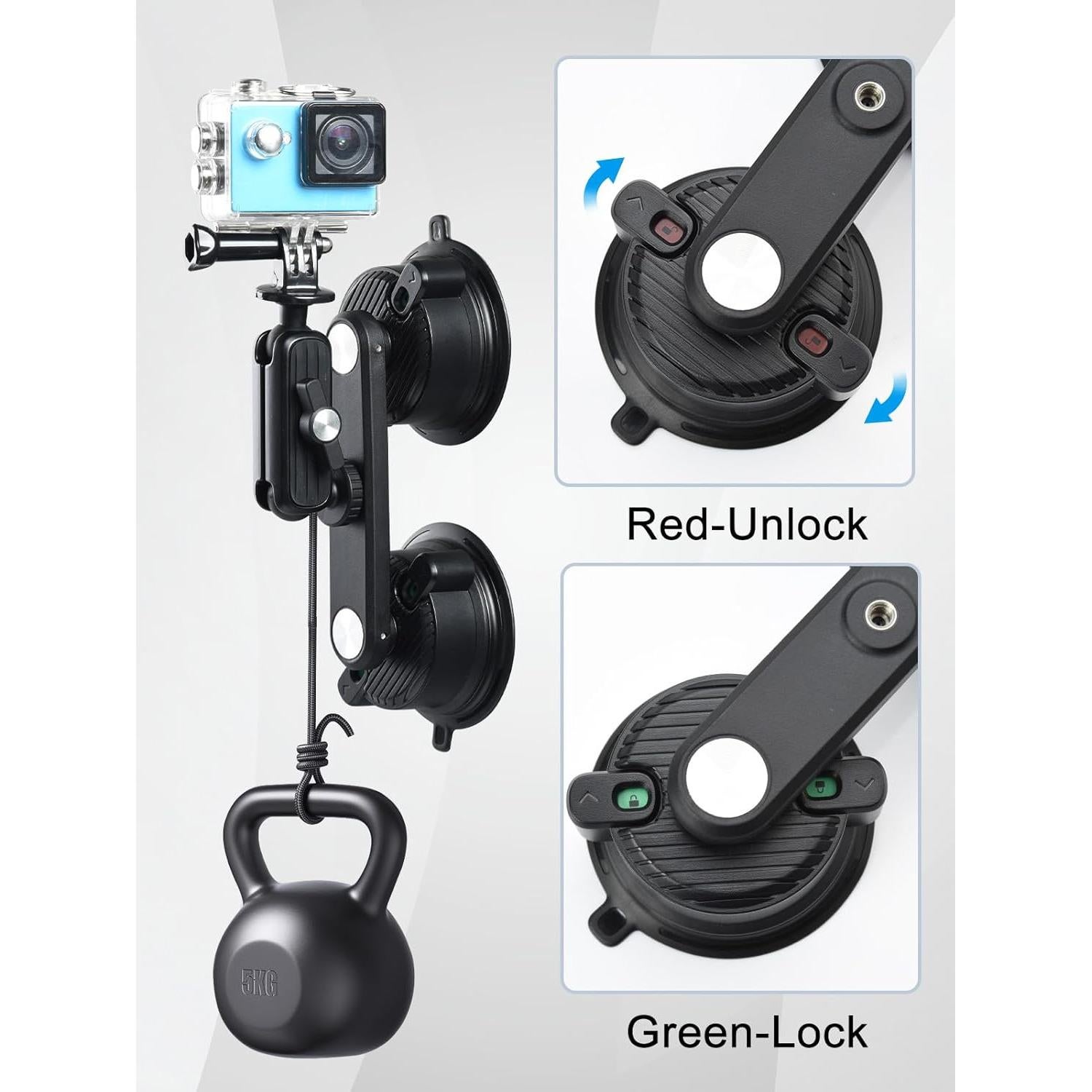 Soporte de Ventosa UTEBIT para GoPro y Teléfono Móvil