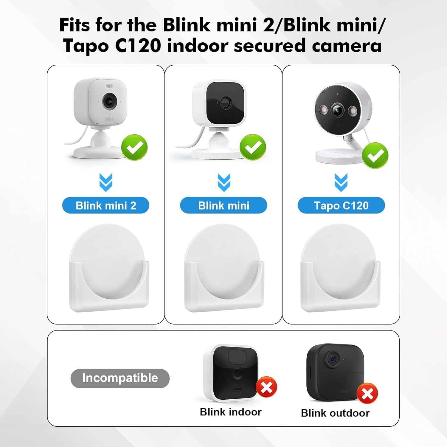Soporte Adhesivo para Cámara Tapo C120 y Blink Mini - 2 Unidades